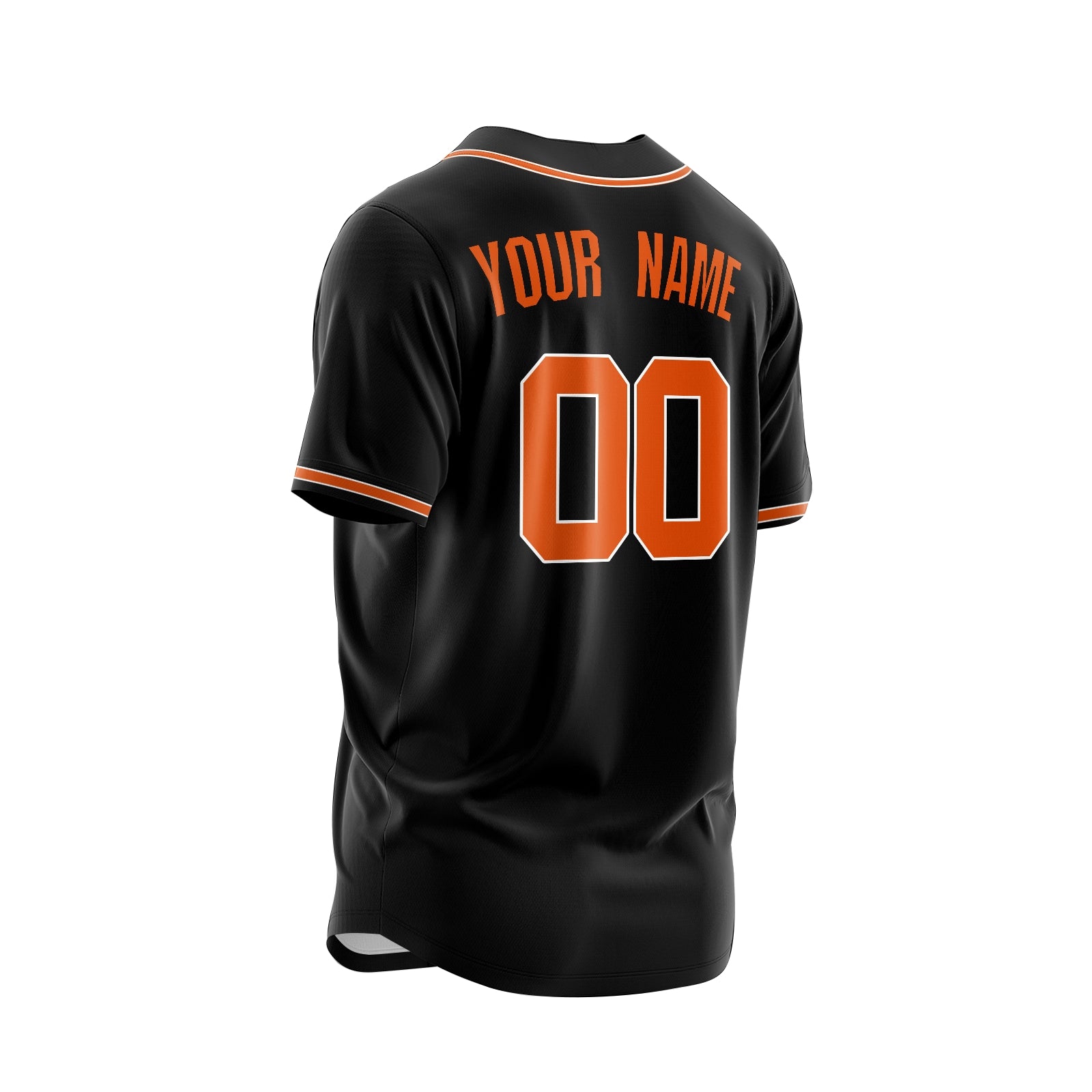 Custom Black Orange-White Authentic Baseball Jersey