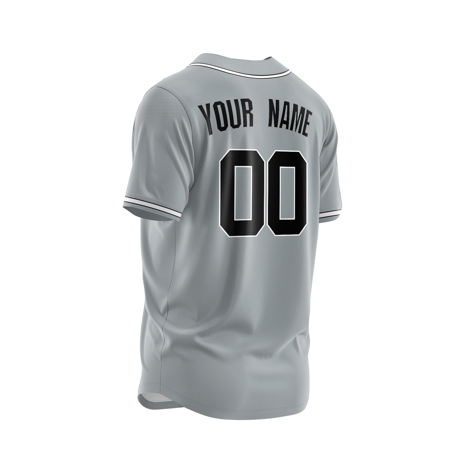 Custom Gray White-Black Authentic Baseball Jersey