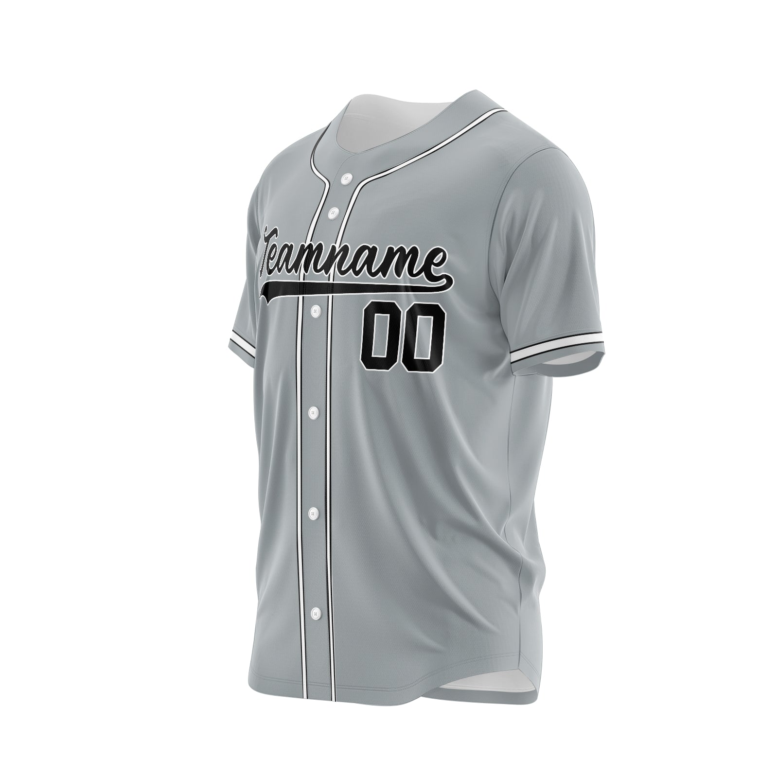 Custom Gray White-Black Authentic Baseball Jersey