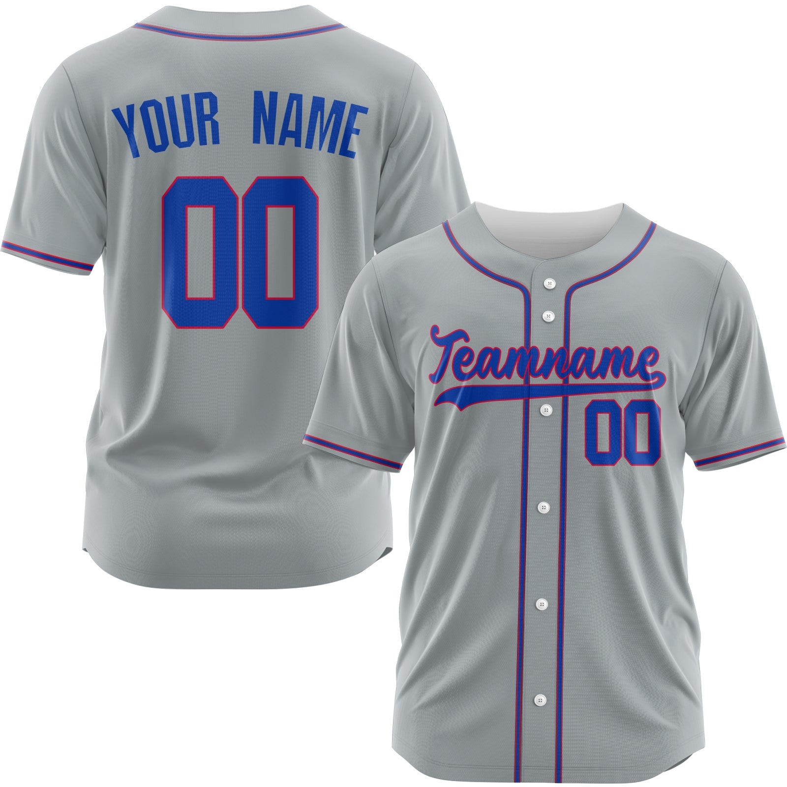 Custom Gray White-Black Authentic Baseball Jersey