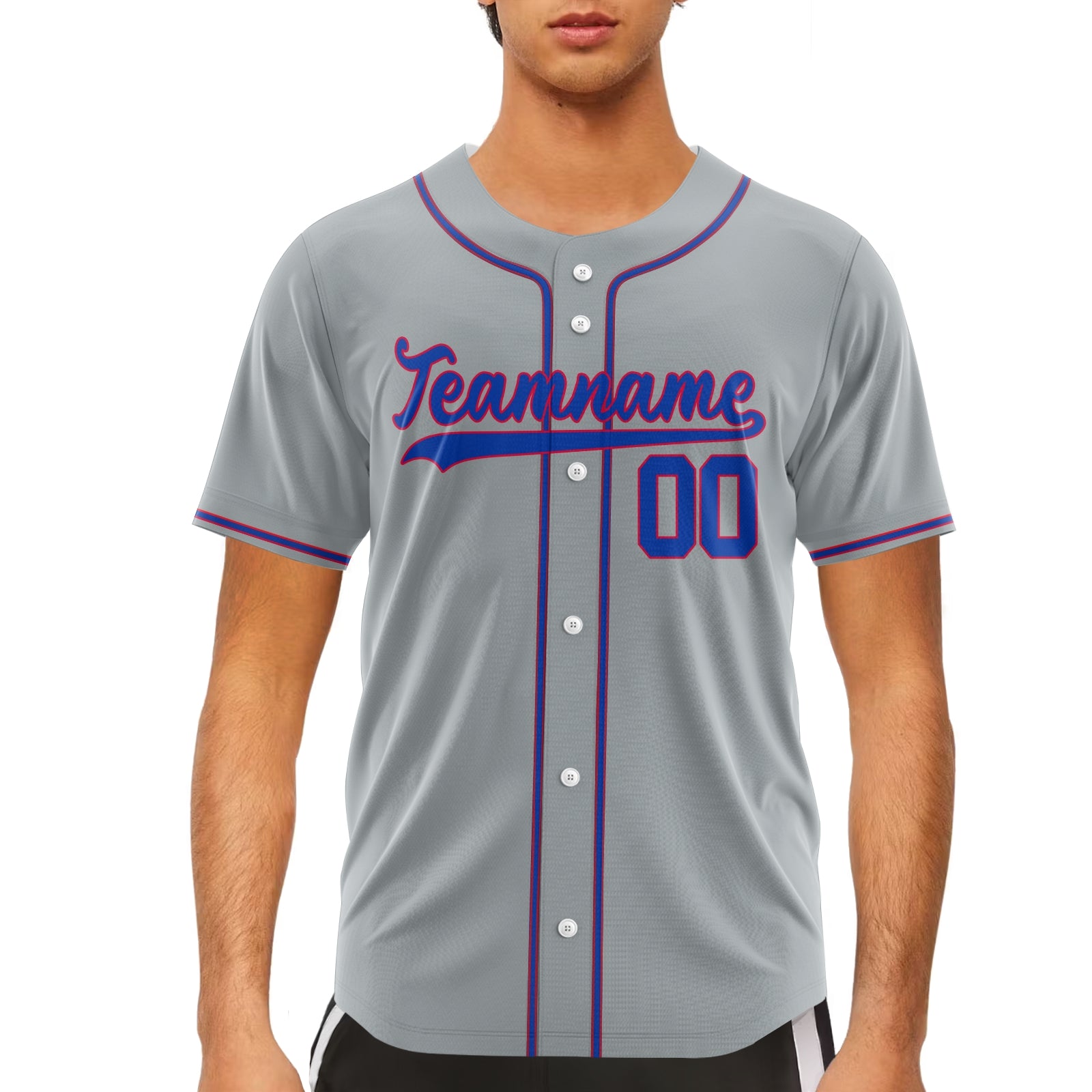 Custom Gray White-Black Authentic Baseball Jersey