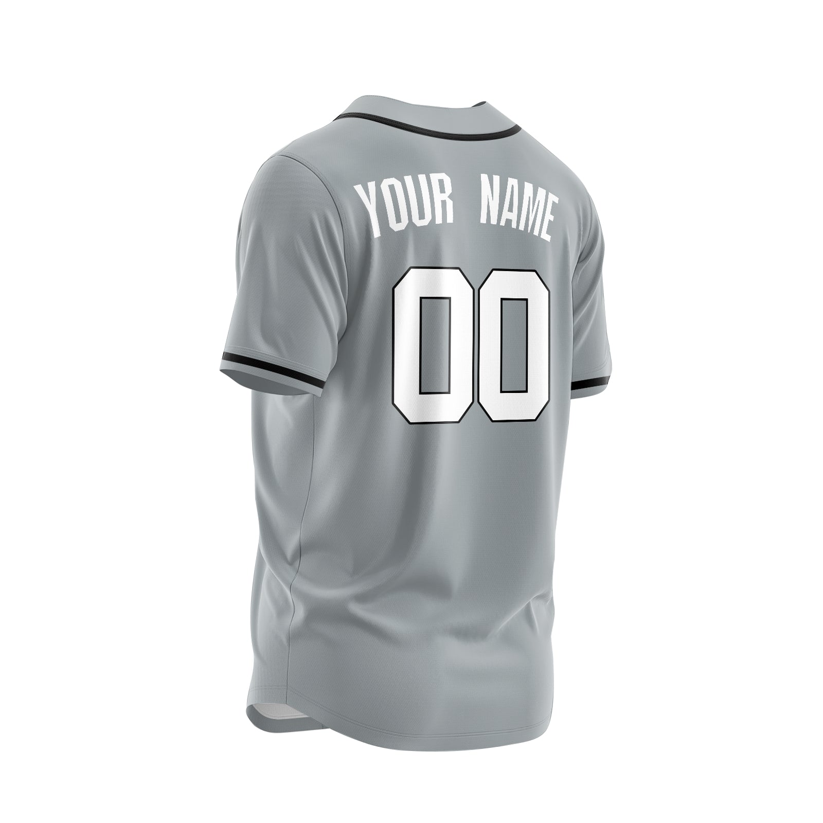 Custom Gray White-Black Authentic Baseball Jersey