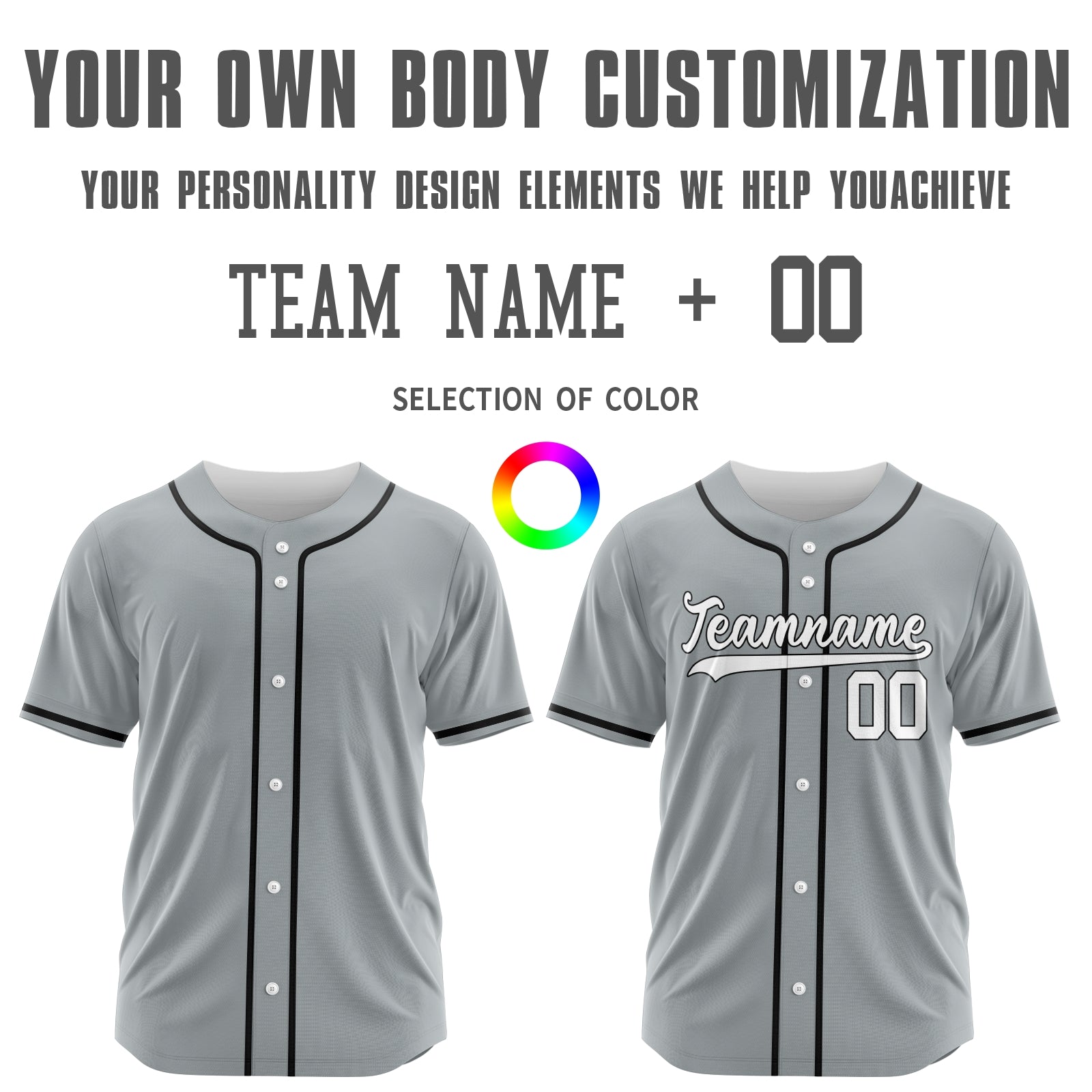 Custom Gray White-Black Authentic Baseball Jersey