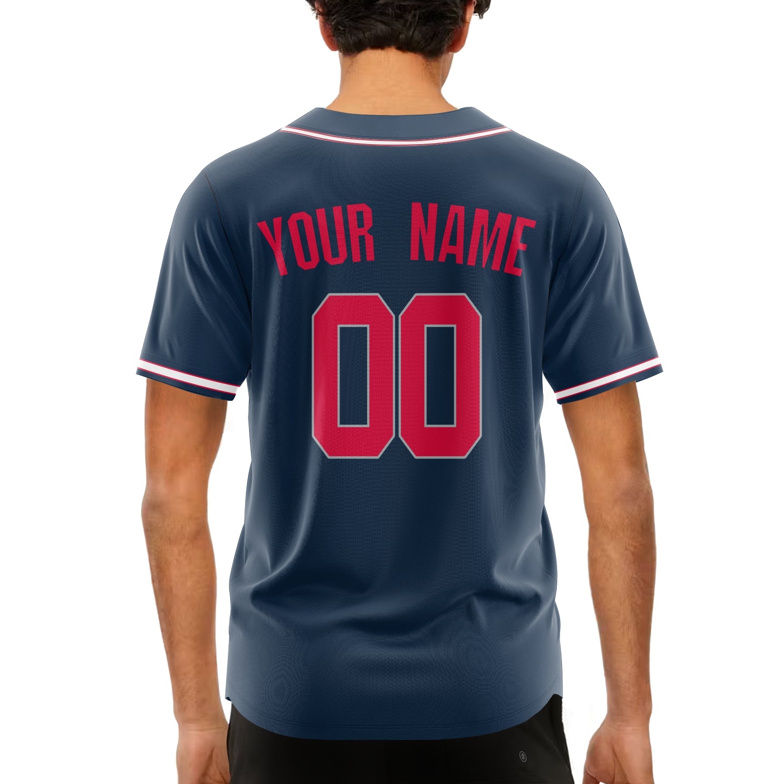 Custom Black Red-White Authentic Baseball Jersey