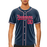 Custom Black Red-White Authentic Baseball Jersey