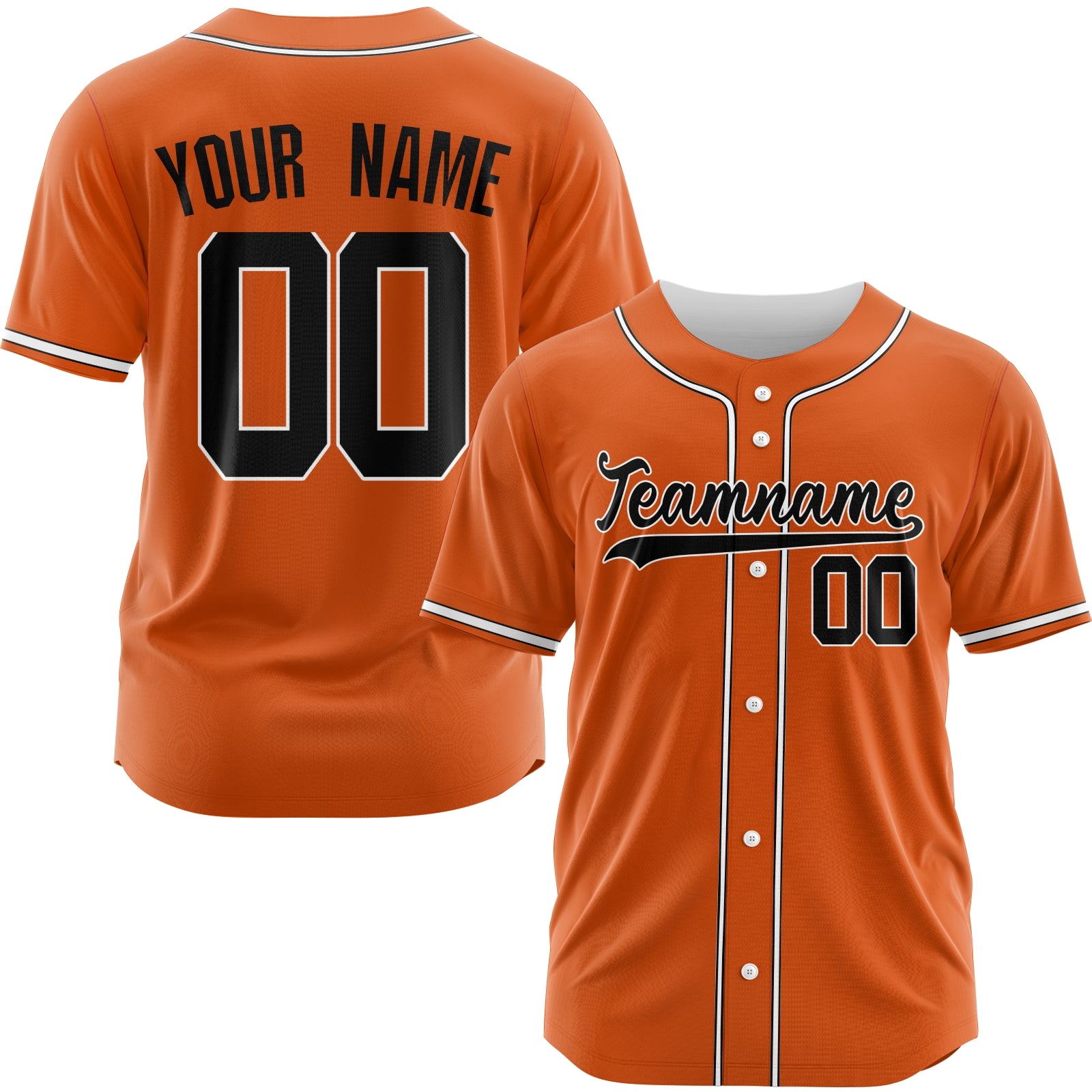 Custom Orange Blue-Red Authentic Baseball Jersey