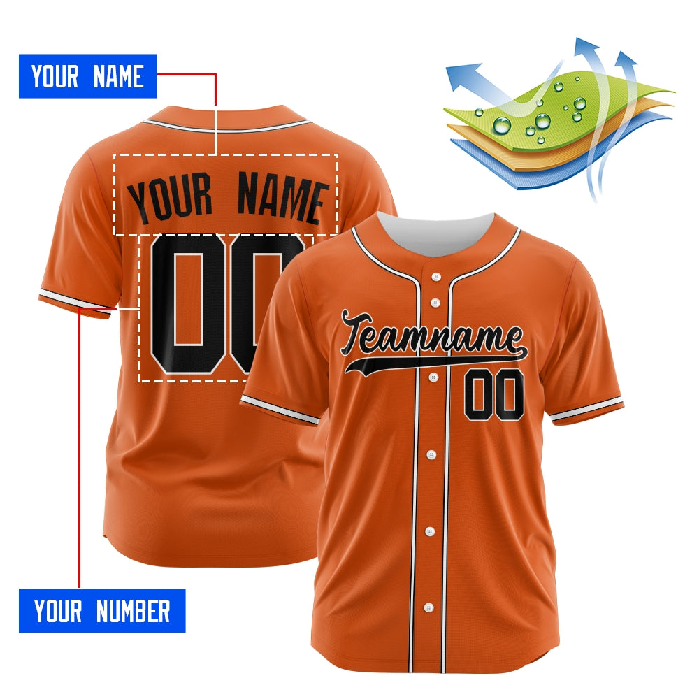 Custom Orange Blue-Red Authentic Baseball Jersey