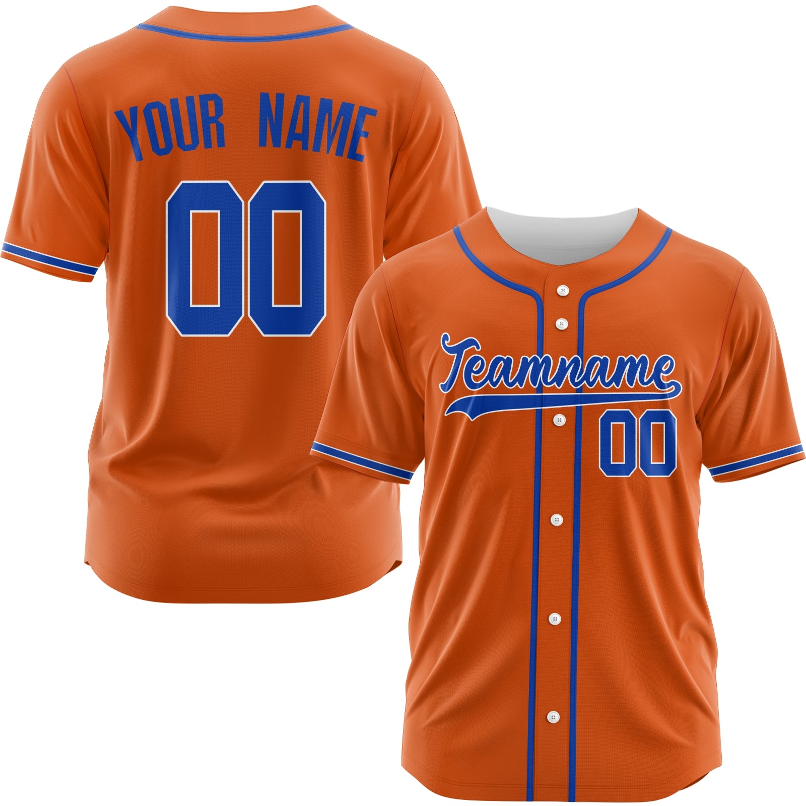 Custom Orange Blue-Red Authentic Baseball Jersey