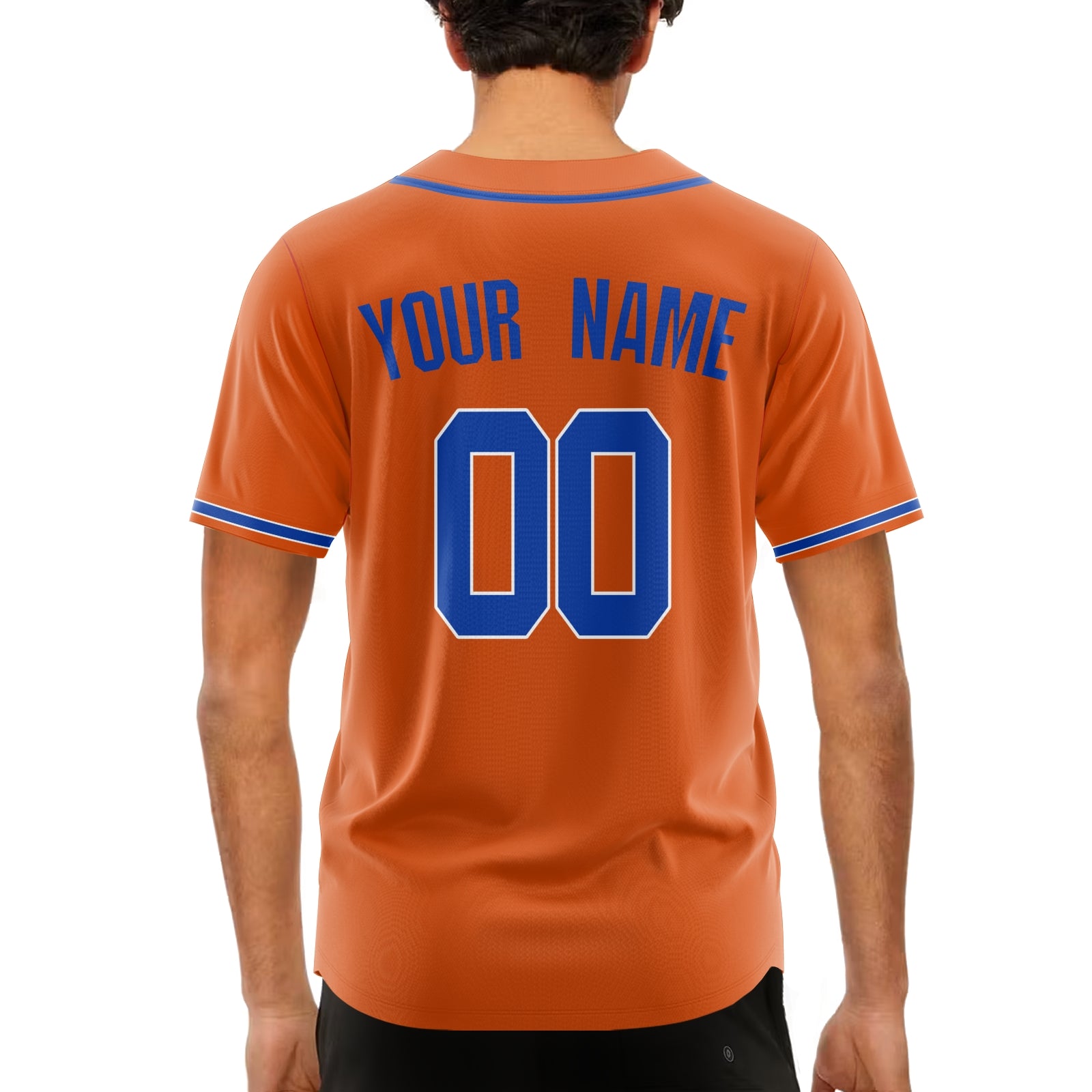 Custom Orange Blue-Red Authentic Baseball Jersey