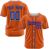 Custom Orange Blue-Red Authentic Baseball Jersey