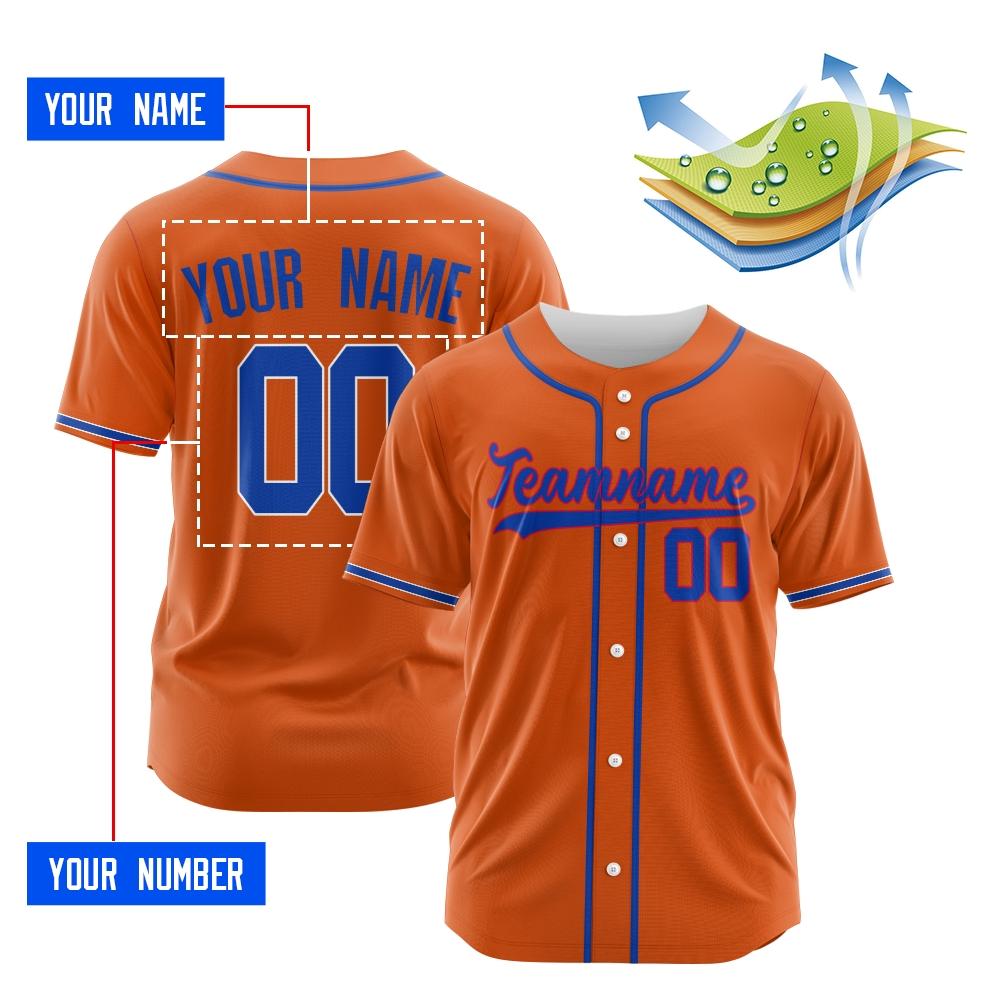 Custom Orange Blue-Red Authentic Baseball Jersey