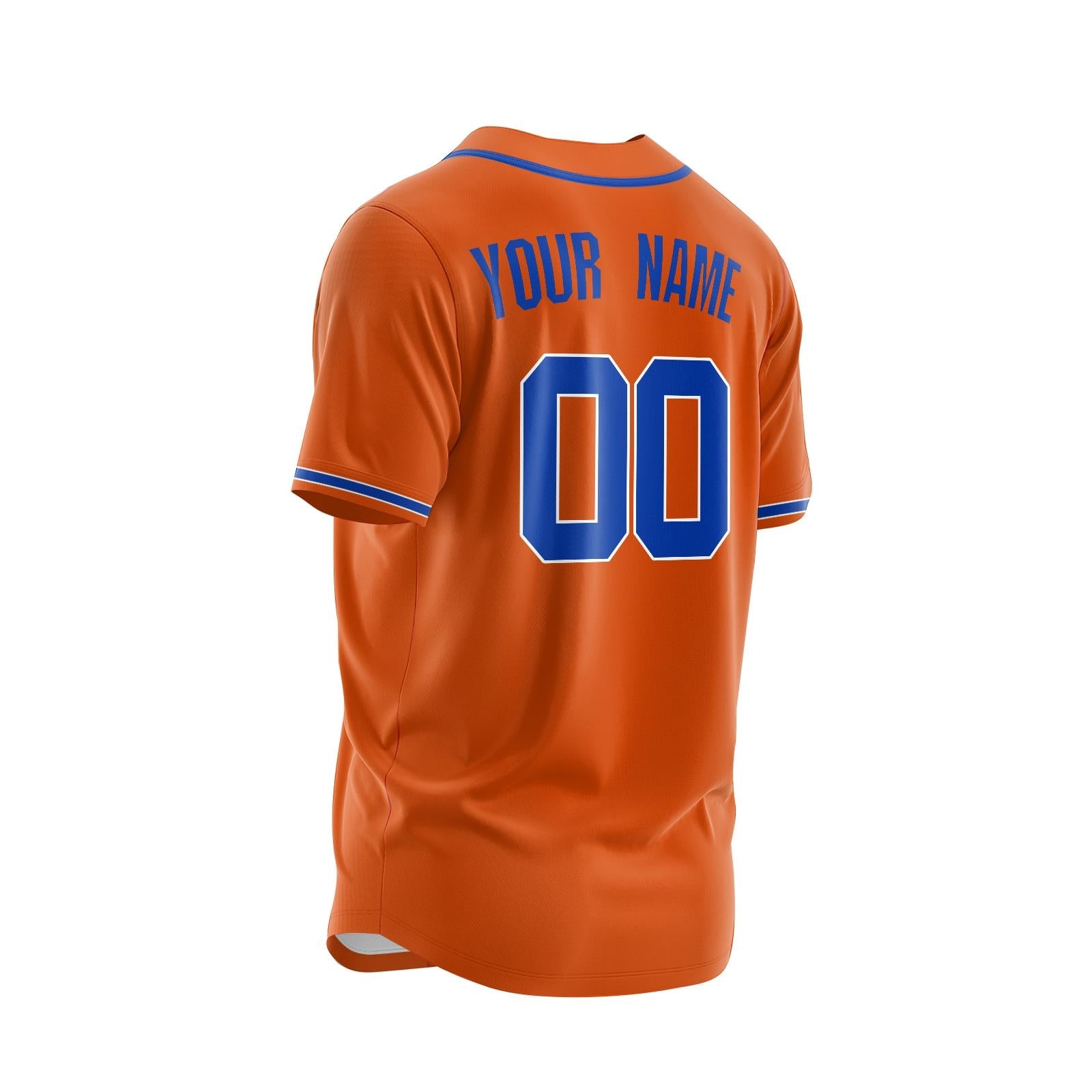 Custom Orange Blue-Red Authentic Baseball Jersey