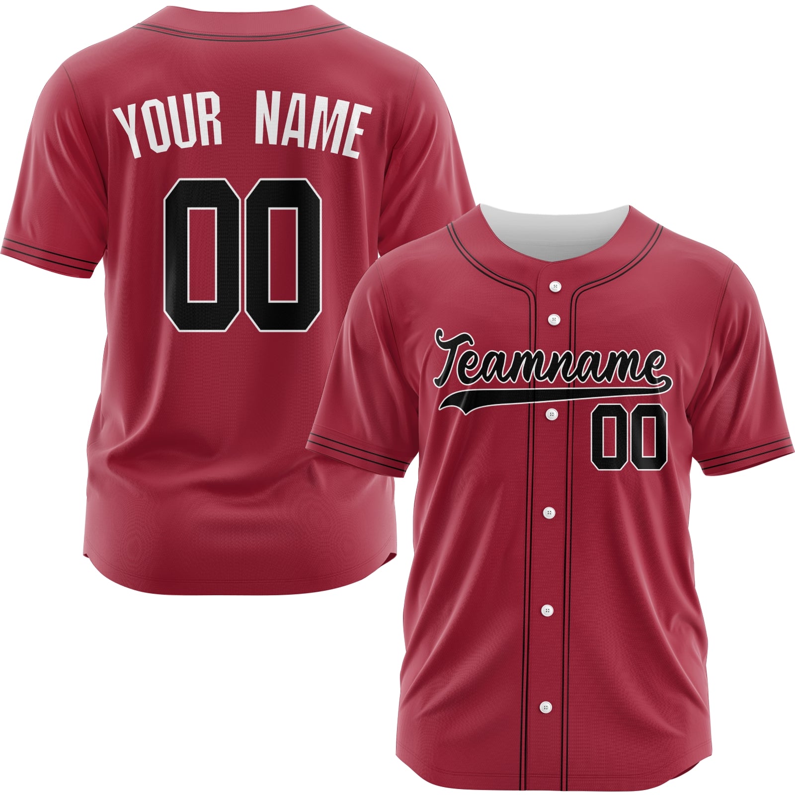 Custom Red Blue-White Authentic Baseball Jersey