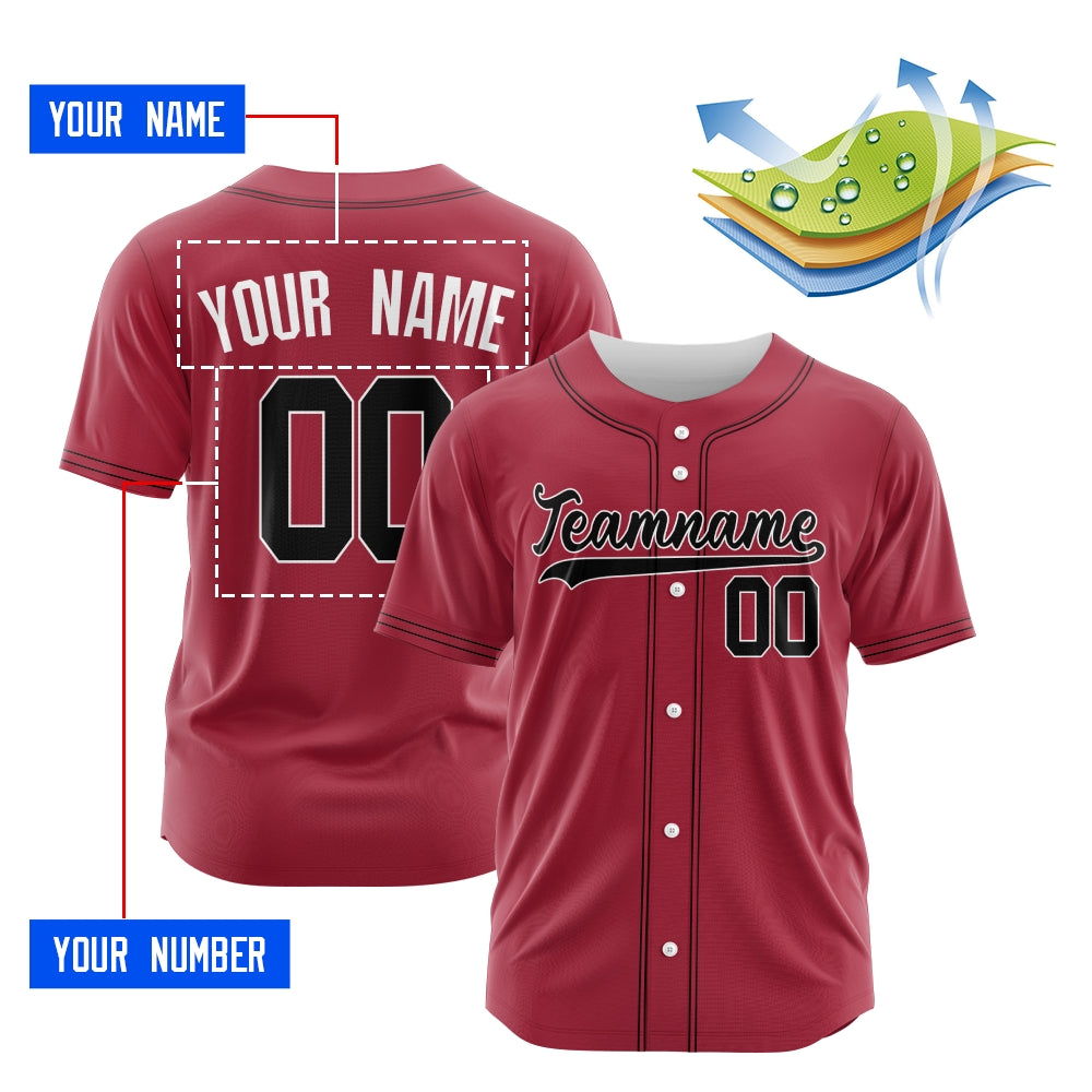 Custom Red Blue-White Authentic Baseball Jersey