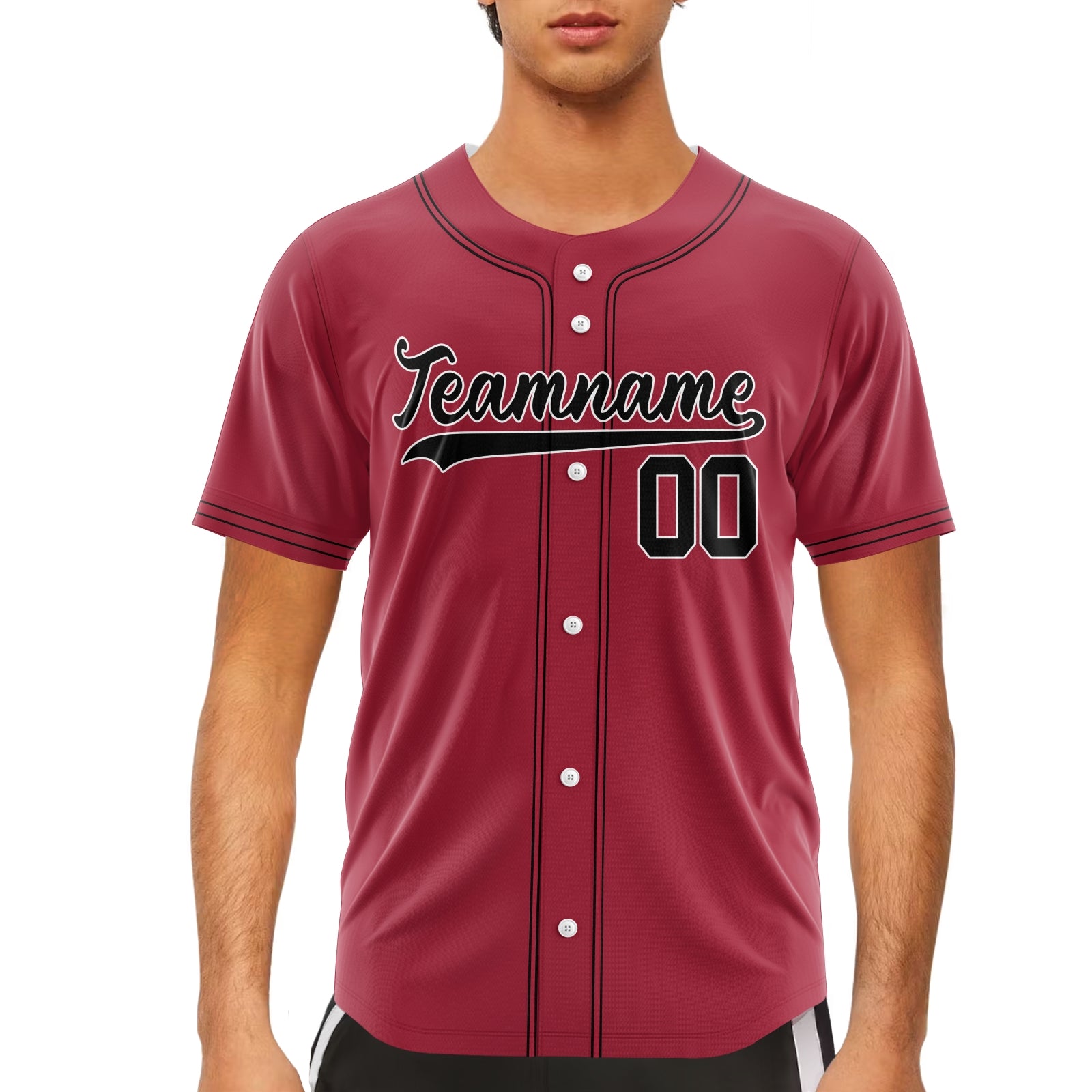 Custom Red Blue-White Authentic Baseball Jersey