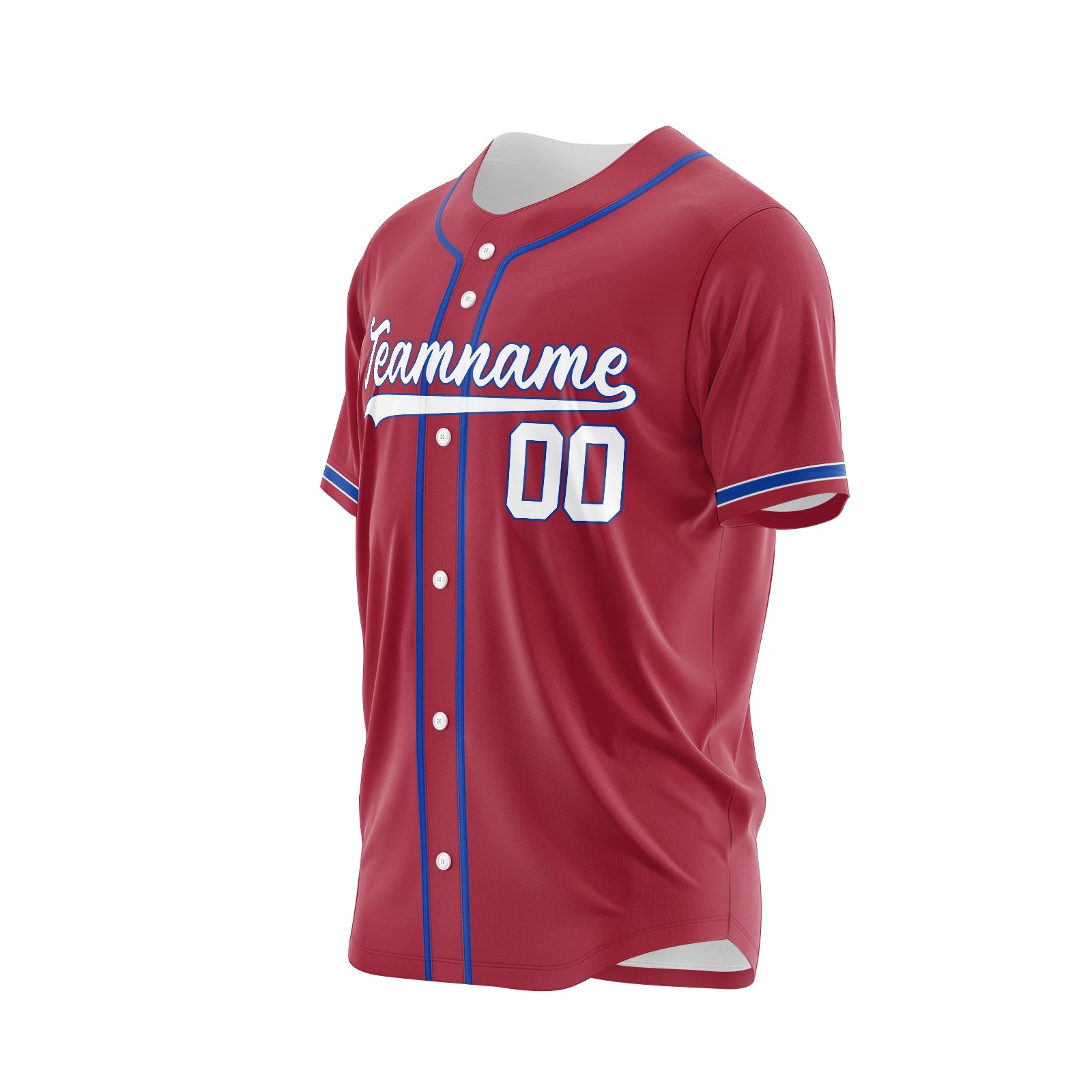 Custom Red Blue-White Authentic Baseball Jersey