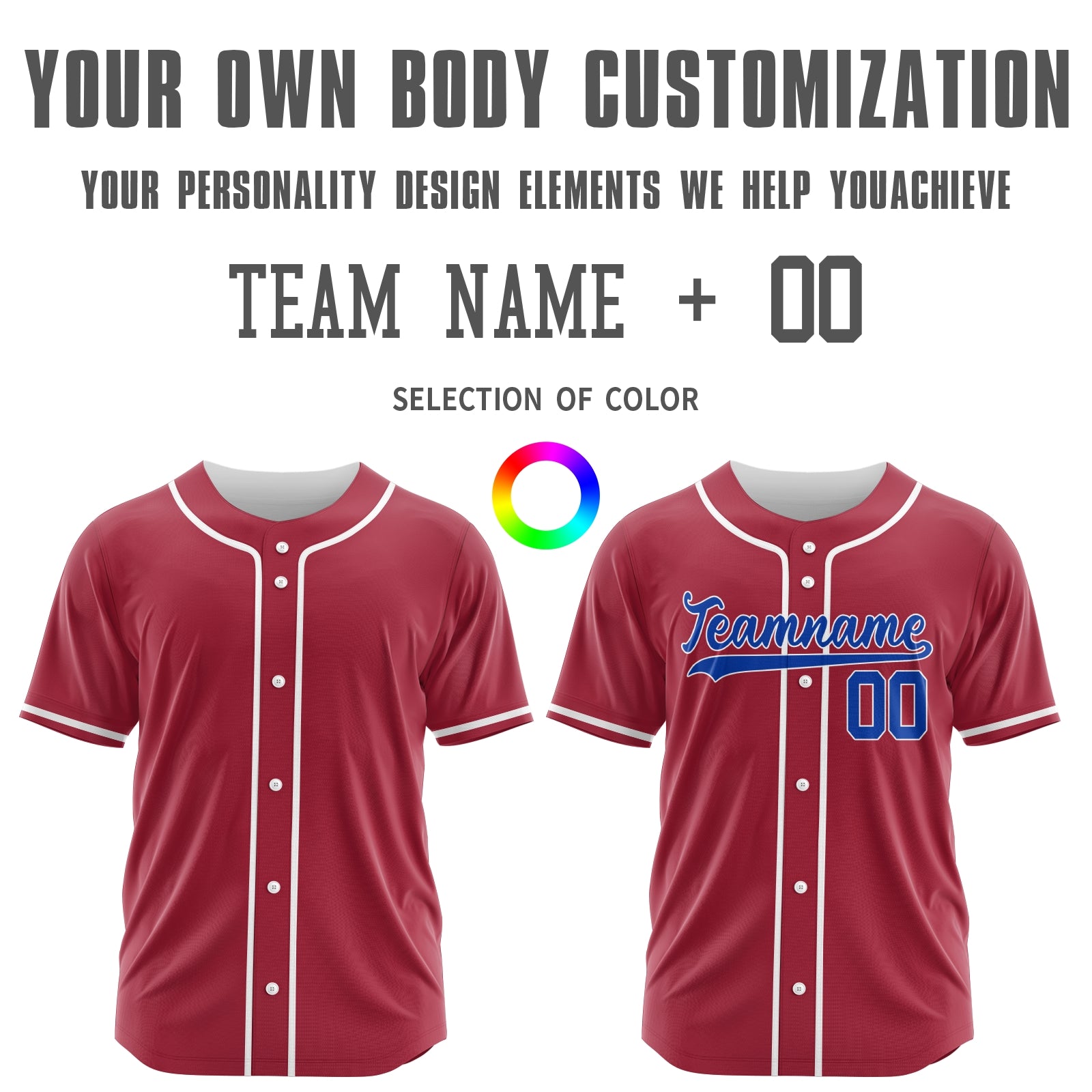 Custom Red Blue-White Authentic Baseball Jersey