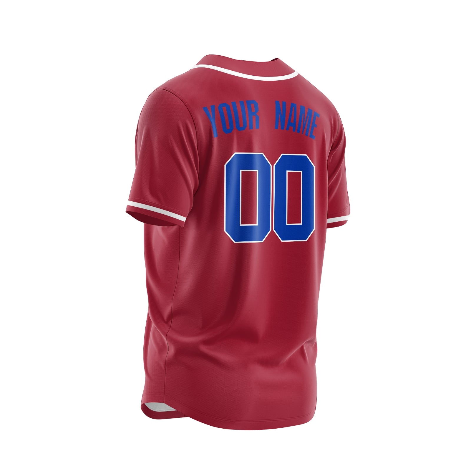 Custom Red Blue-White Authentic Baseball Jersey