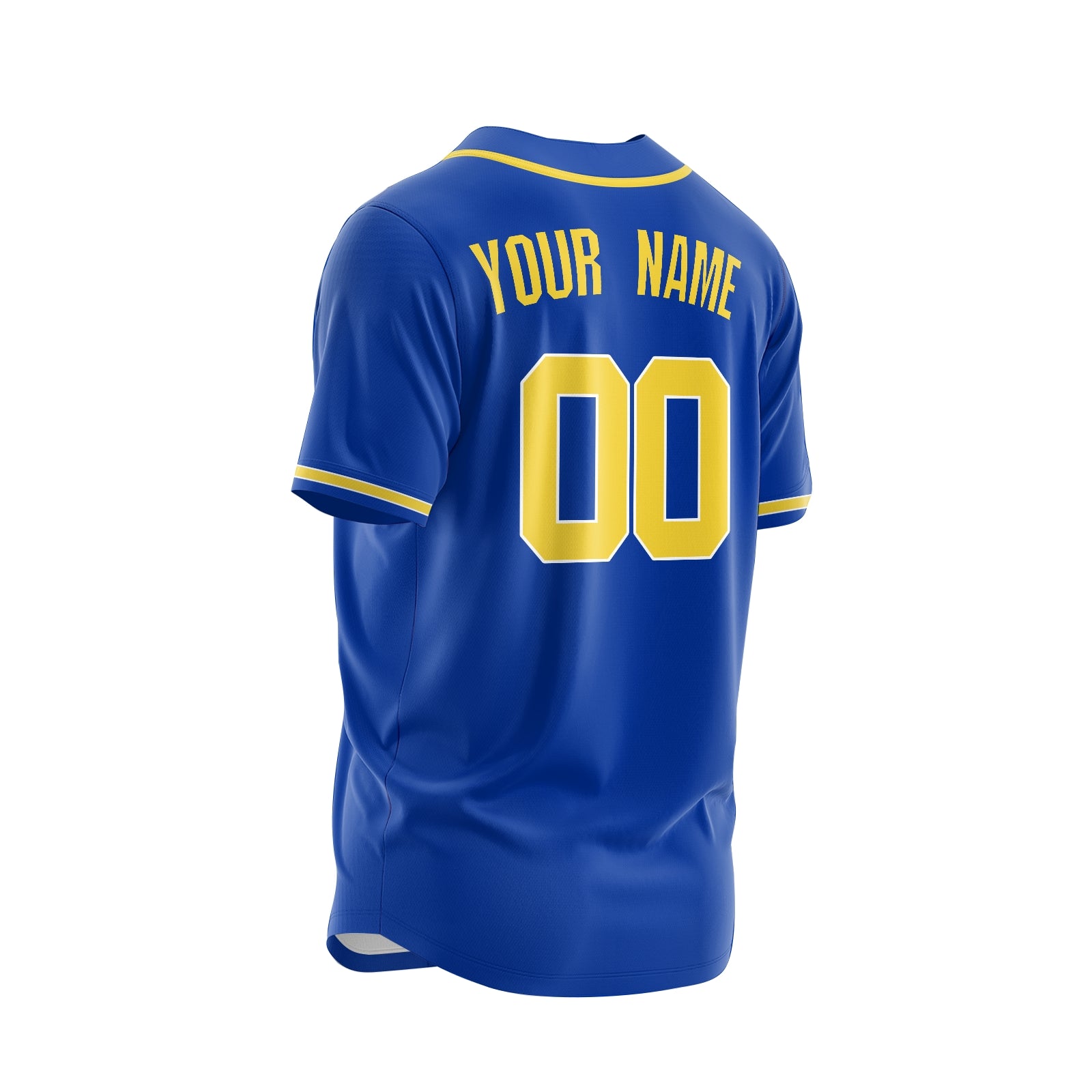 Custom Dark Blue Yellow-White Authentic Baseball Jersey