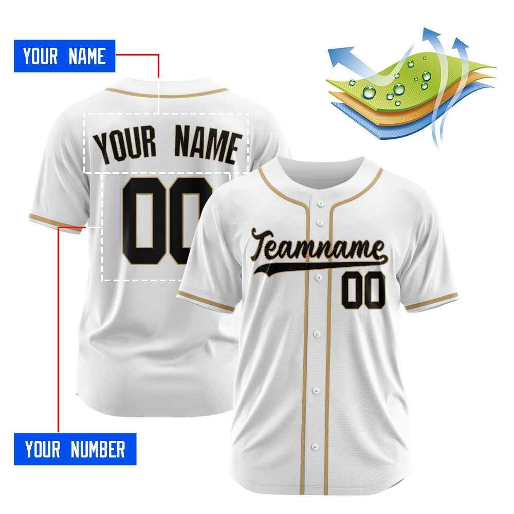 Custom White Blue-White Authentic Baseball Jersey