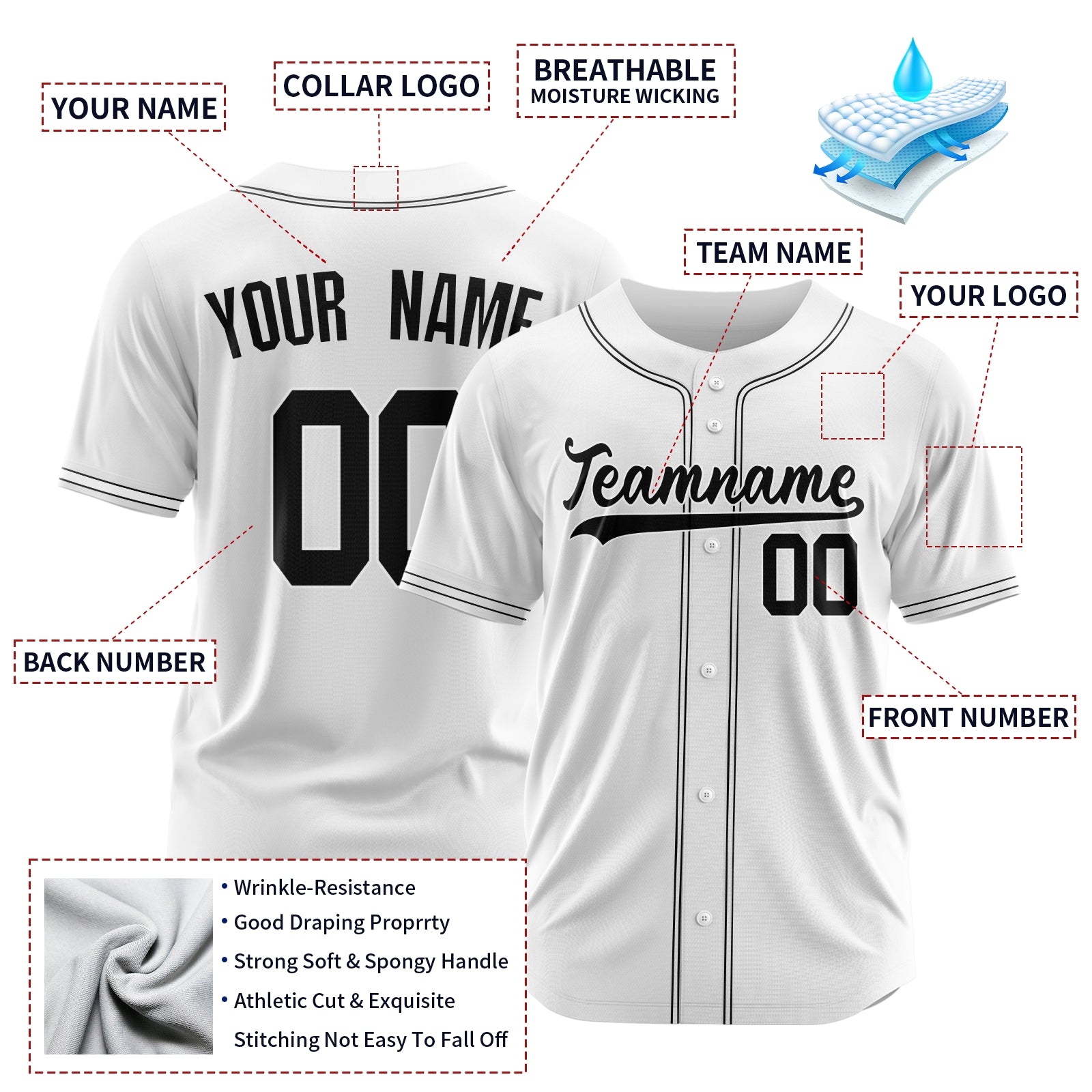 Custom White Blue-White Authentic Baseball Jersey