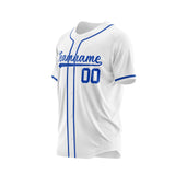 Custom White Blue-White Authentic Baseball Jersey