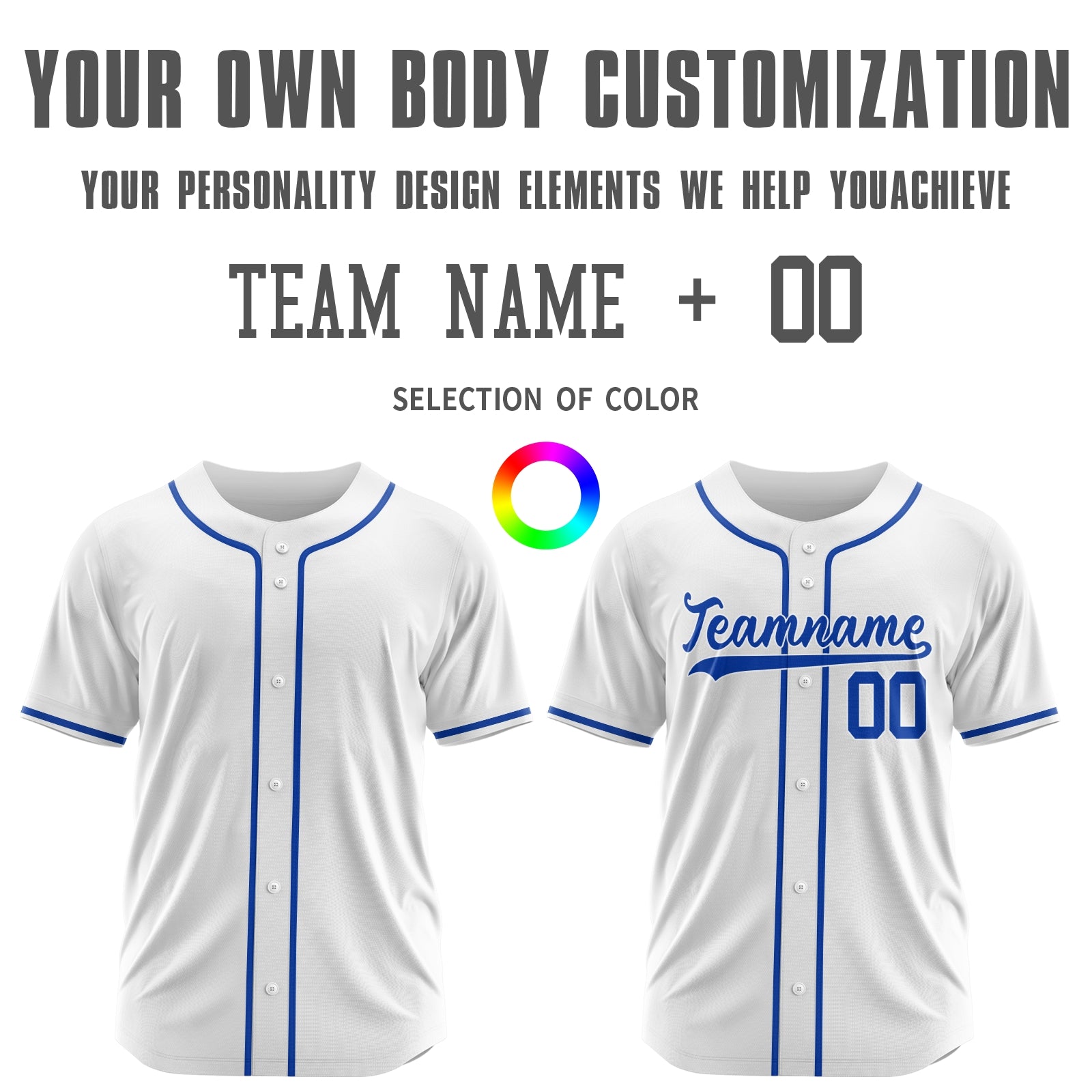 Custom White Blue-White Authentic Baseball Jersey