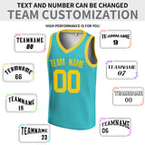 Custom  Green Yellow V-Neck Rib-Knit Basketball Jersey