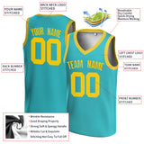 Custom  Green Yellow V-Neck Rib-Knit Basketball Jersey