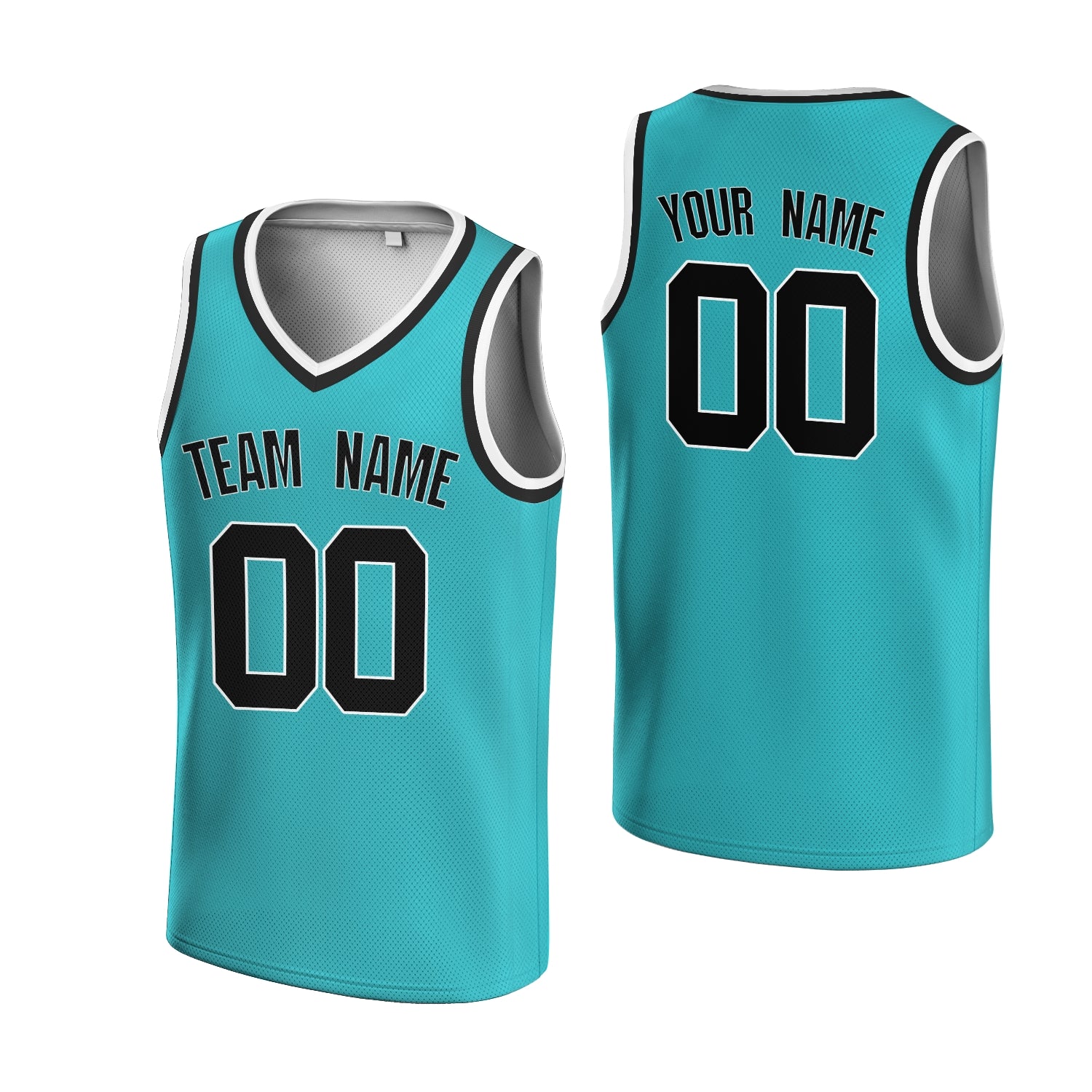 Custom  Green Yellow V-Neck Rib-Knit Basketball Jersey