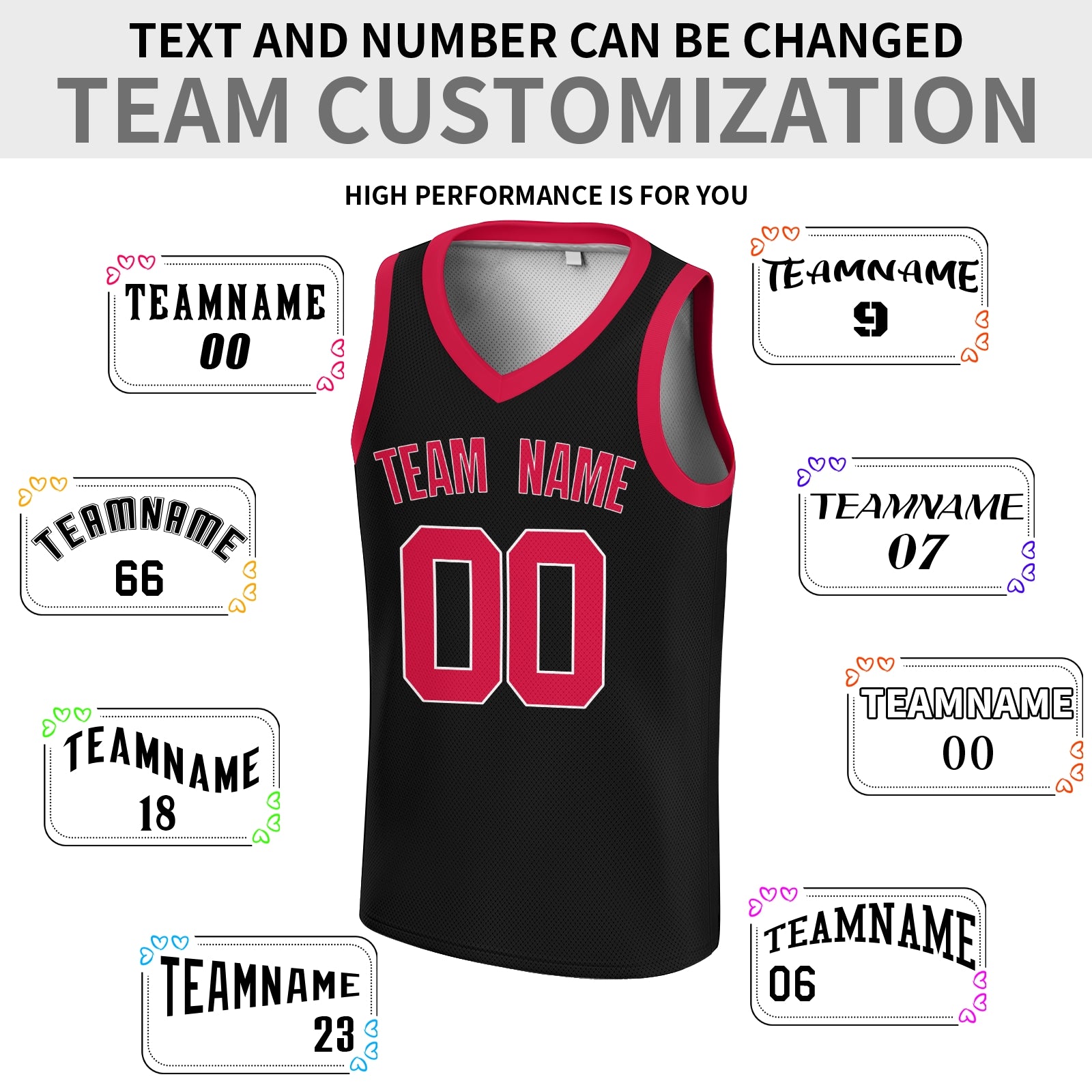 Custom Black Cerise-White V-Neck Basketball Jersey