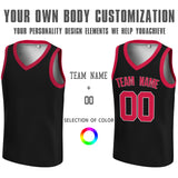 Custom Black Cerise-White V-Neck Basketball Jersey