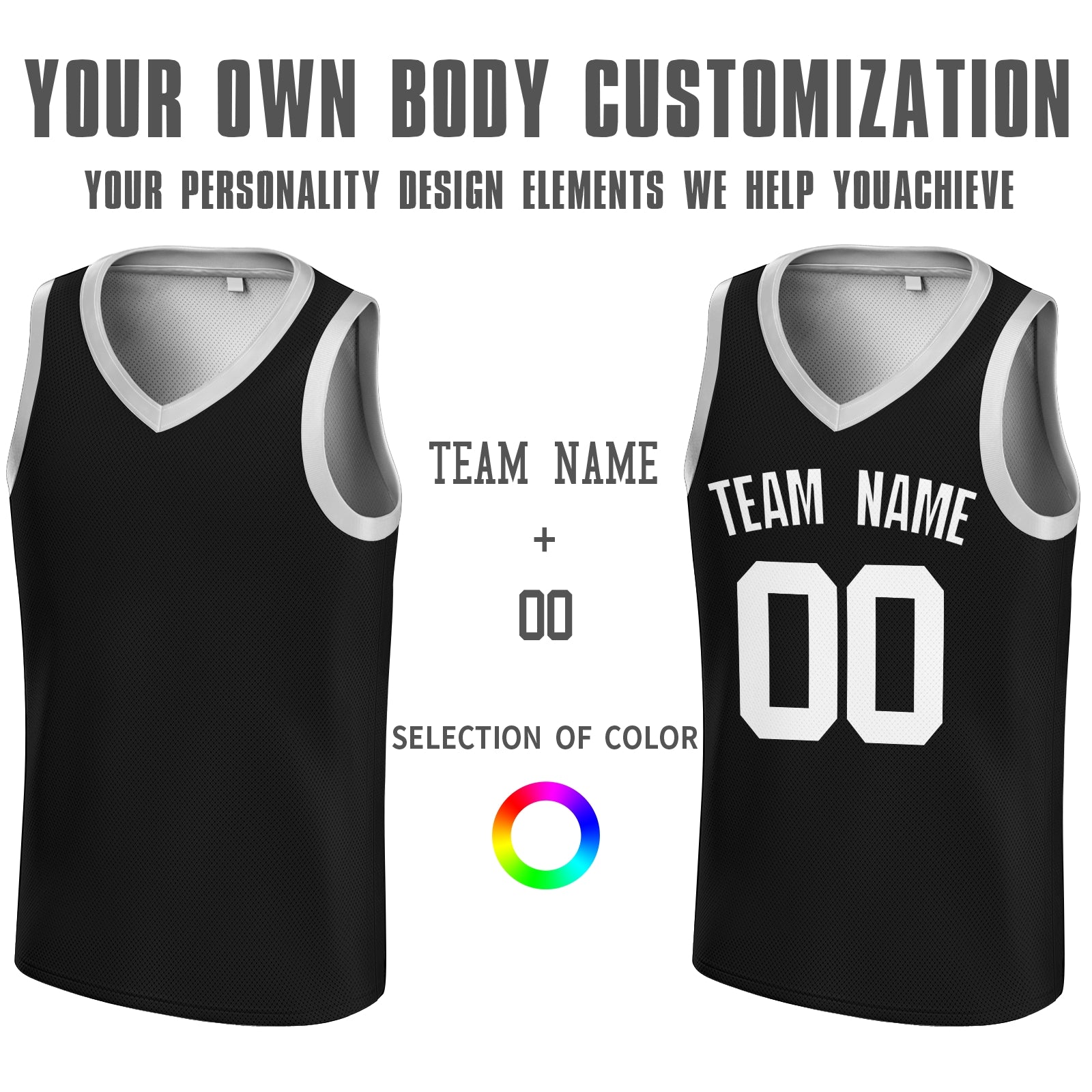 Custom Black Cerise-White V-Neck Basketball Jersey