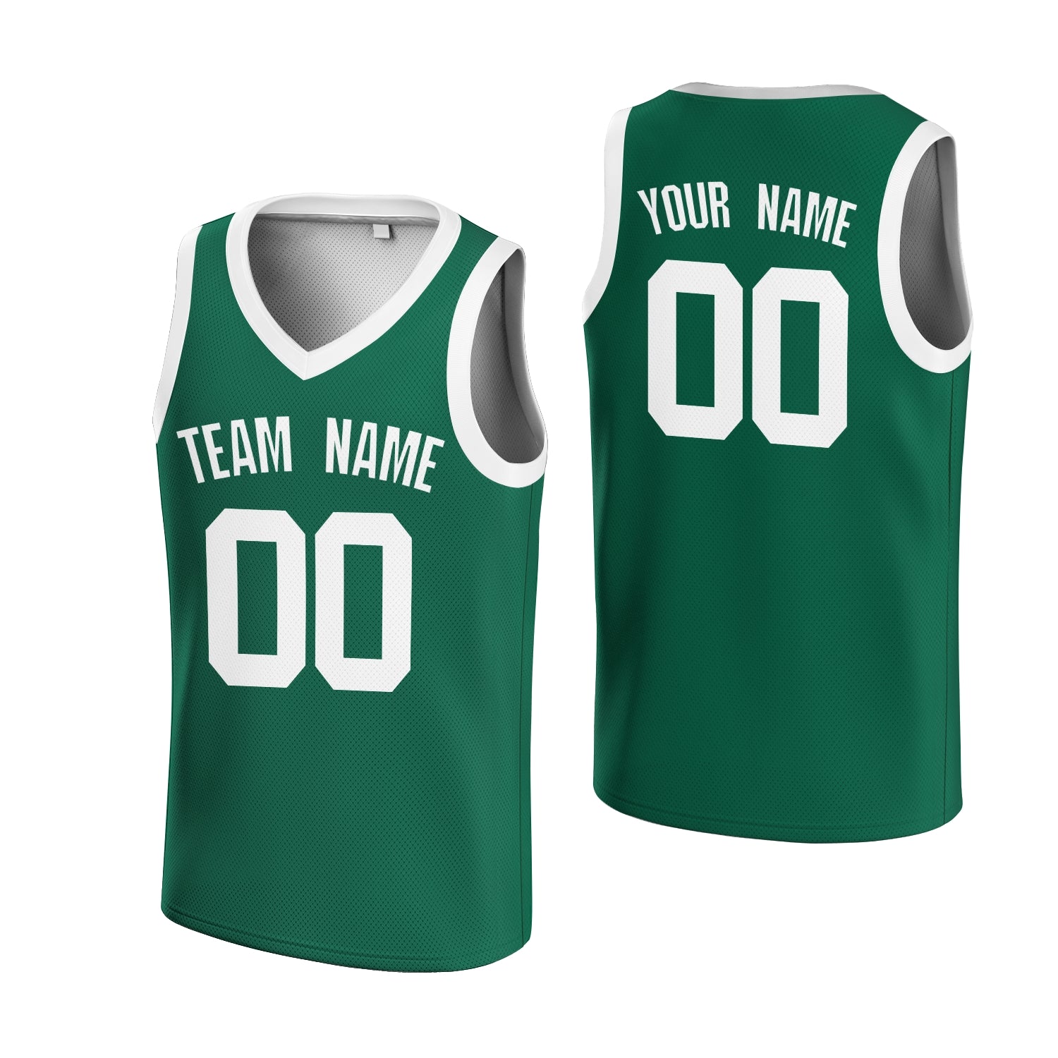 Custom  Blackish Green Yellow-White V-Neck Rib-Knit Basketball Jersey