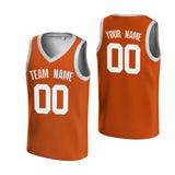 Custom Orange White Authentic V-Neck Basketball Jersey