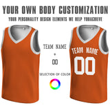 Custom Orange White Authentic V-Neck Basketball Jersey