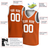 Custom Orange White Authentic V-Neck Basketball Jersey