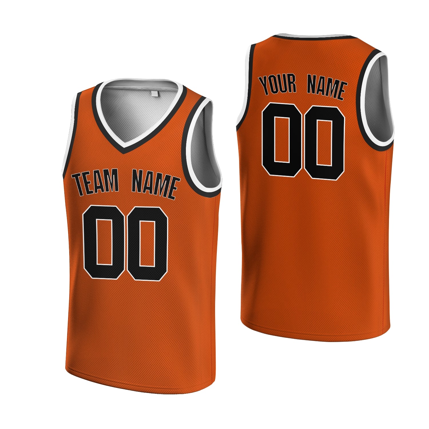 Custom Orange White Authentic V-Neck Basketball Jersey