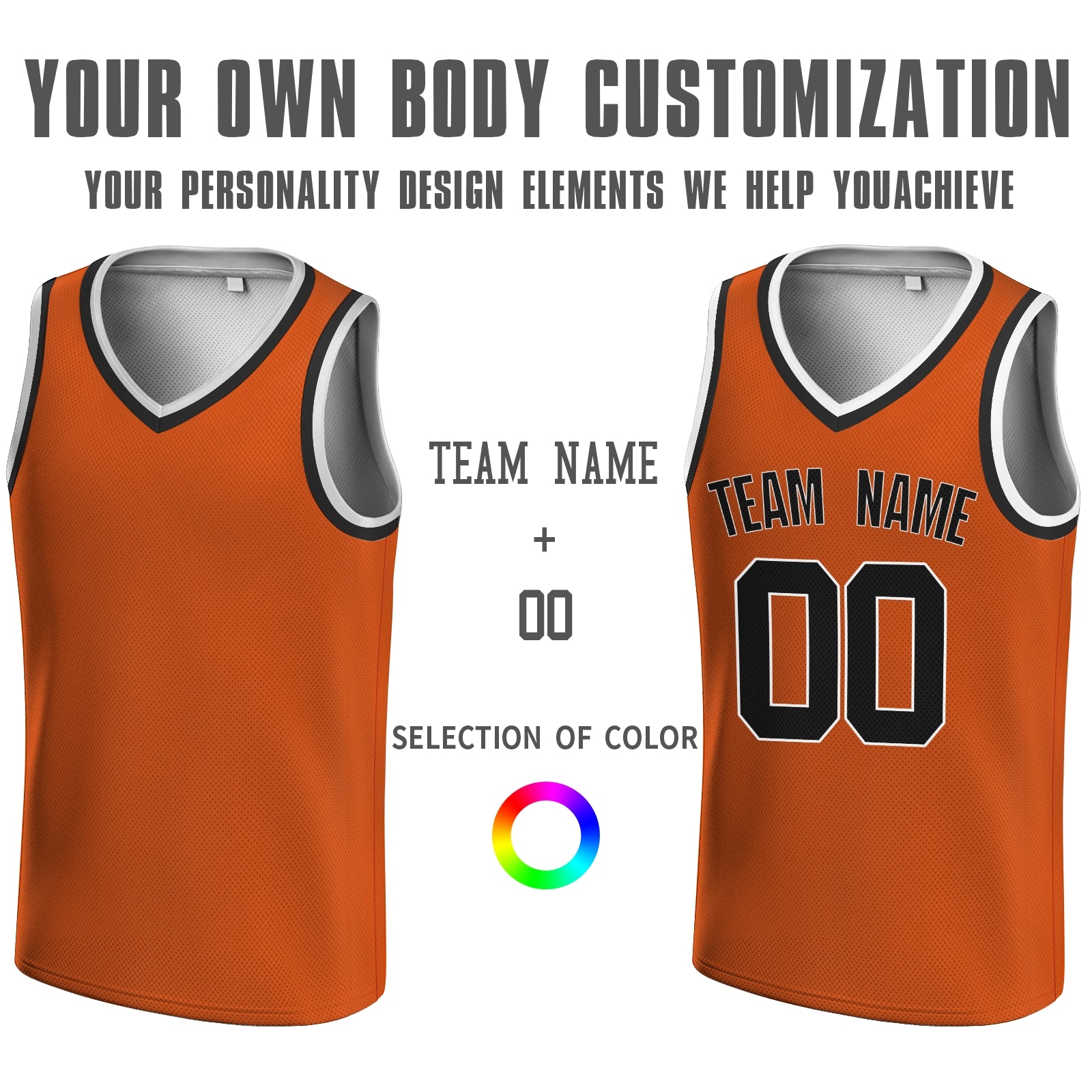 Custom Orange White Authentic V-Neck Basketball Jersey