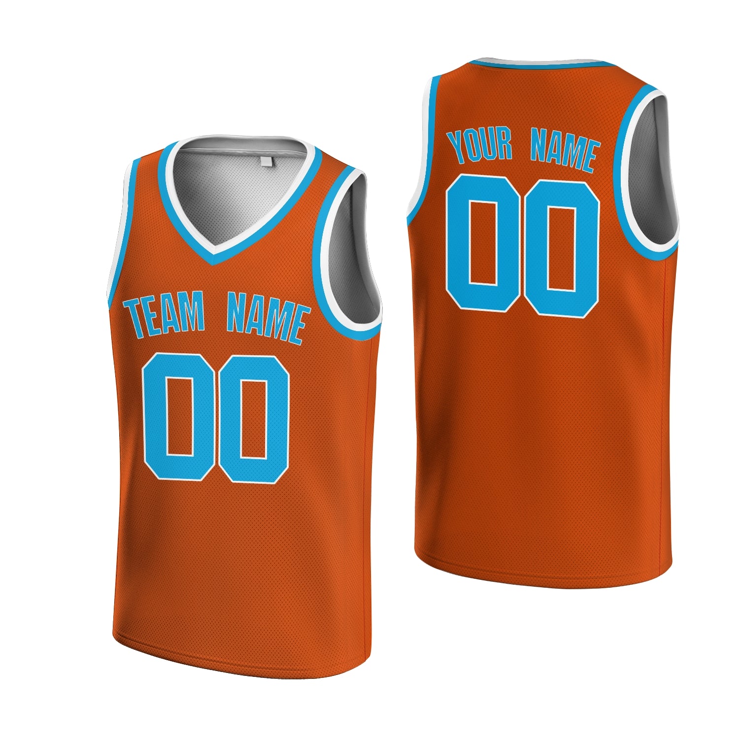 Custom Orange White Authentic V-Neck Basketball Jersey