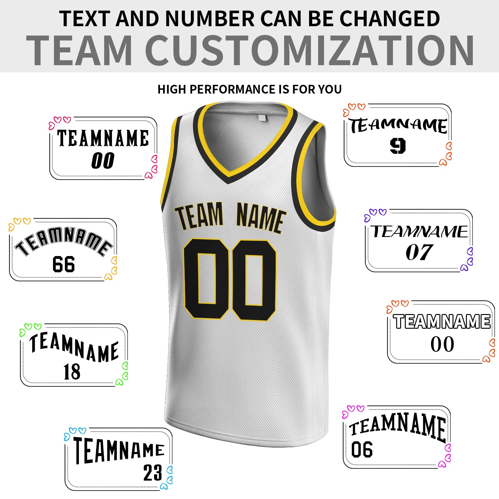 Custom White Blue-Old Gold V-Neck Rib-Knit Basketball Jersey