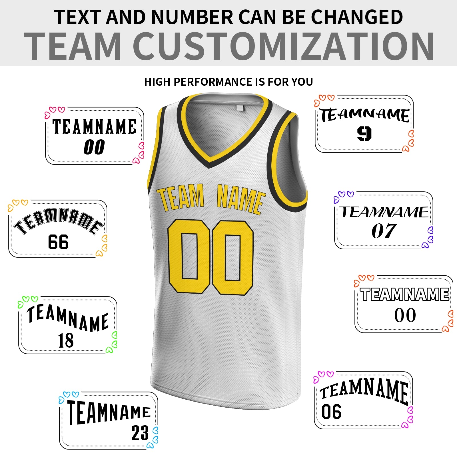 Custom White Blue-Old Gold V-Neck Rib-Knit Basketball Jersey