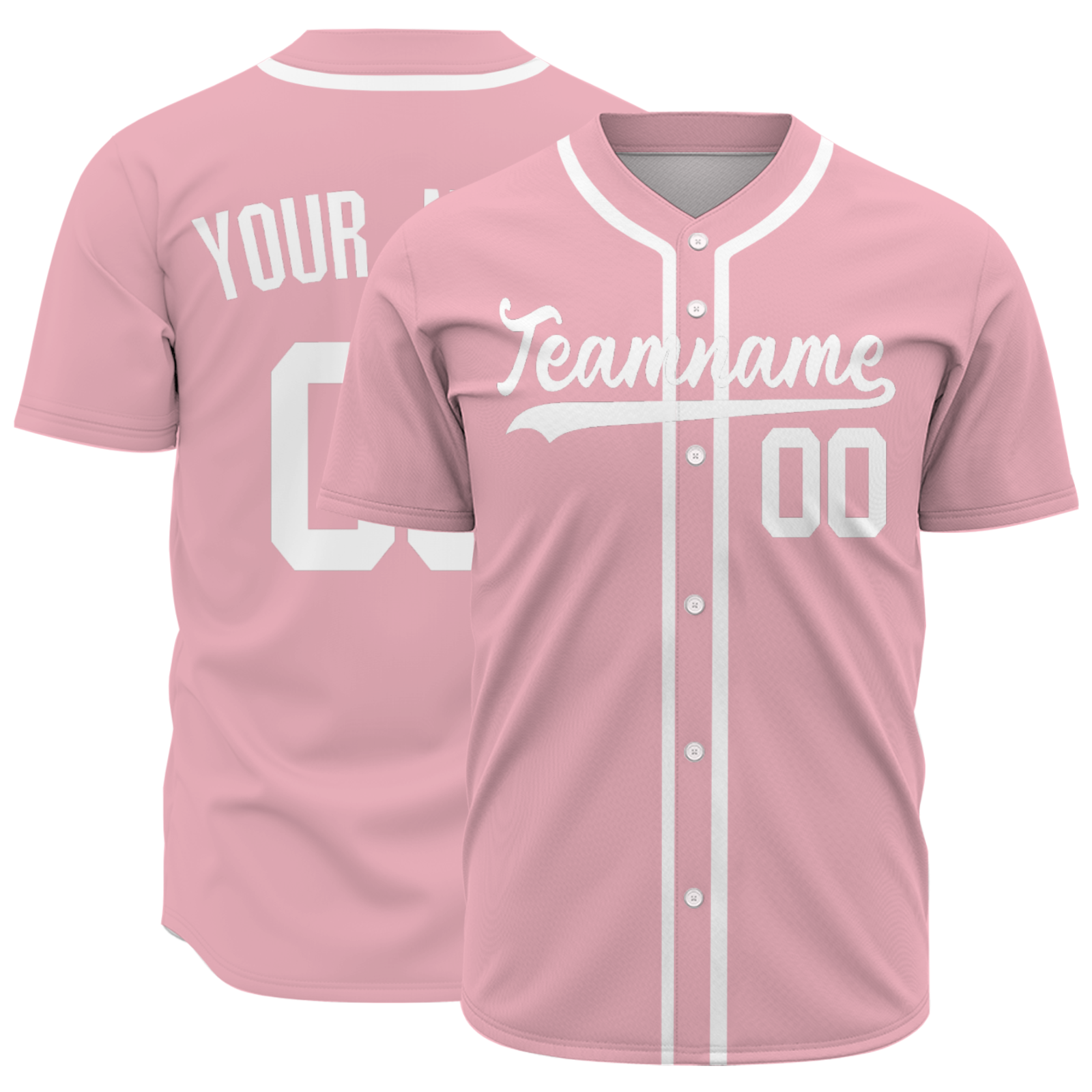 Custom Flesh Pink White Authentic Baseball Jersey