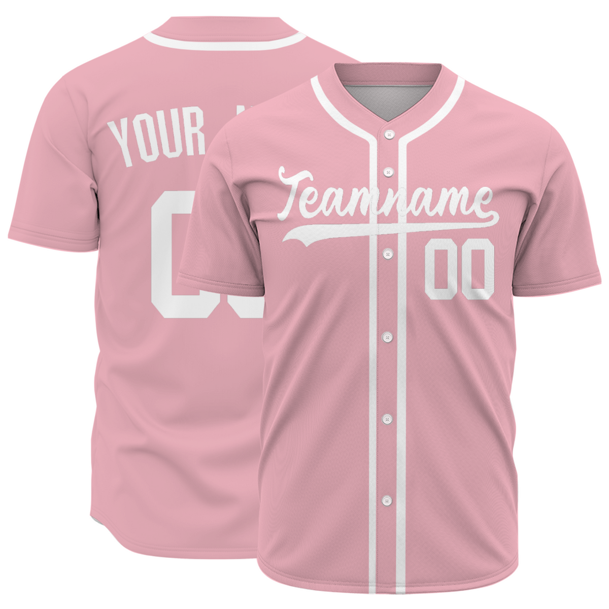 Custom Flesh Pink White Authentic Baseball Jersey