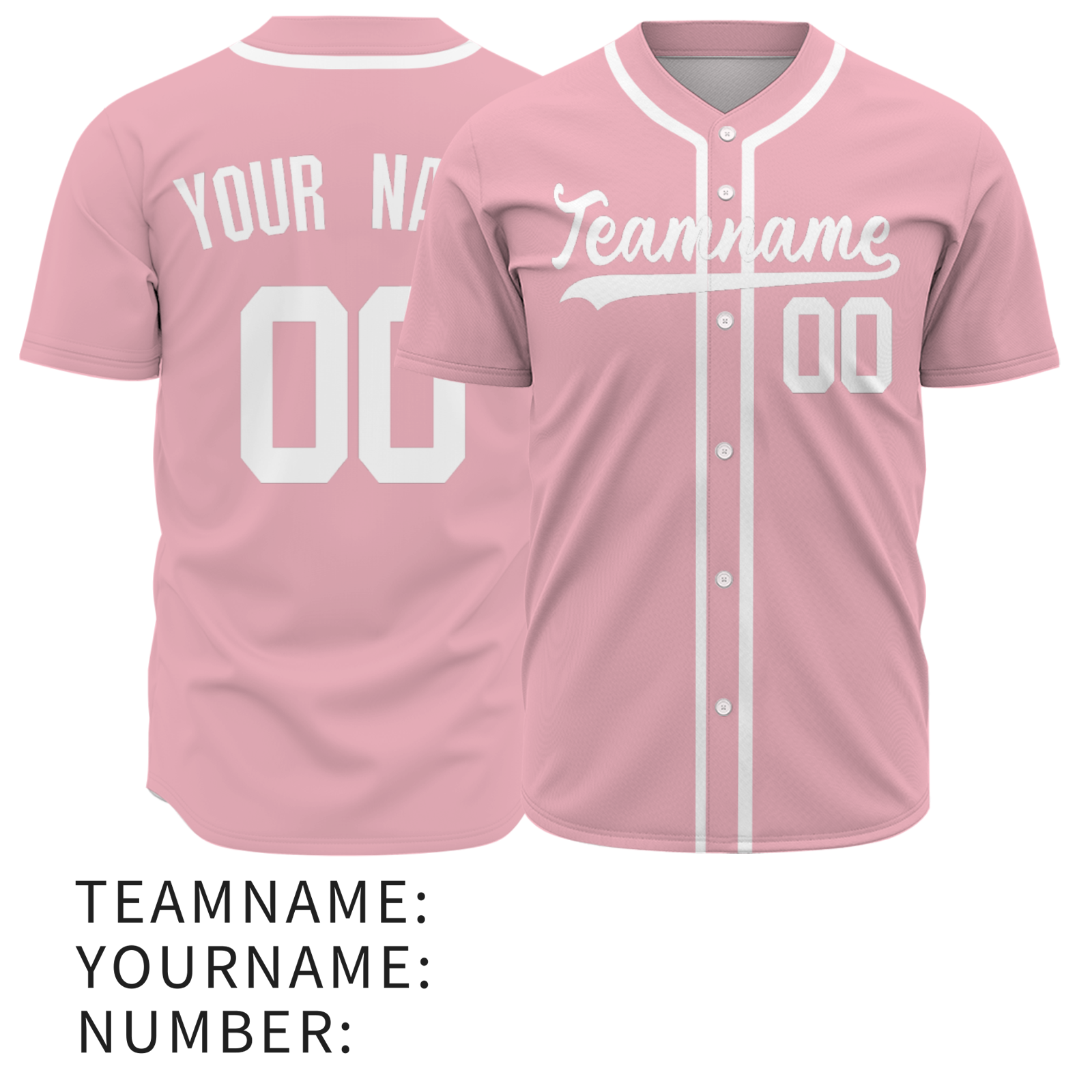 Custom Flesh Pink White Authentic Baseball Jersey