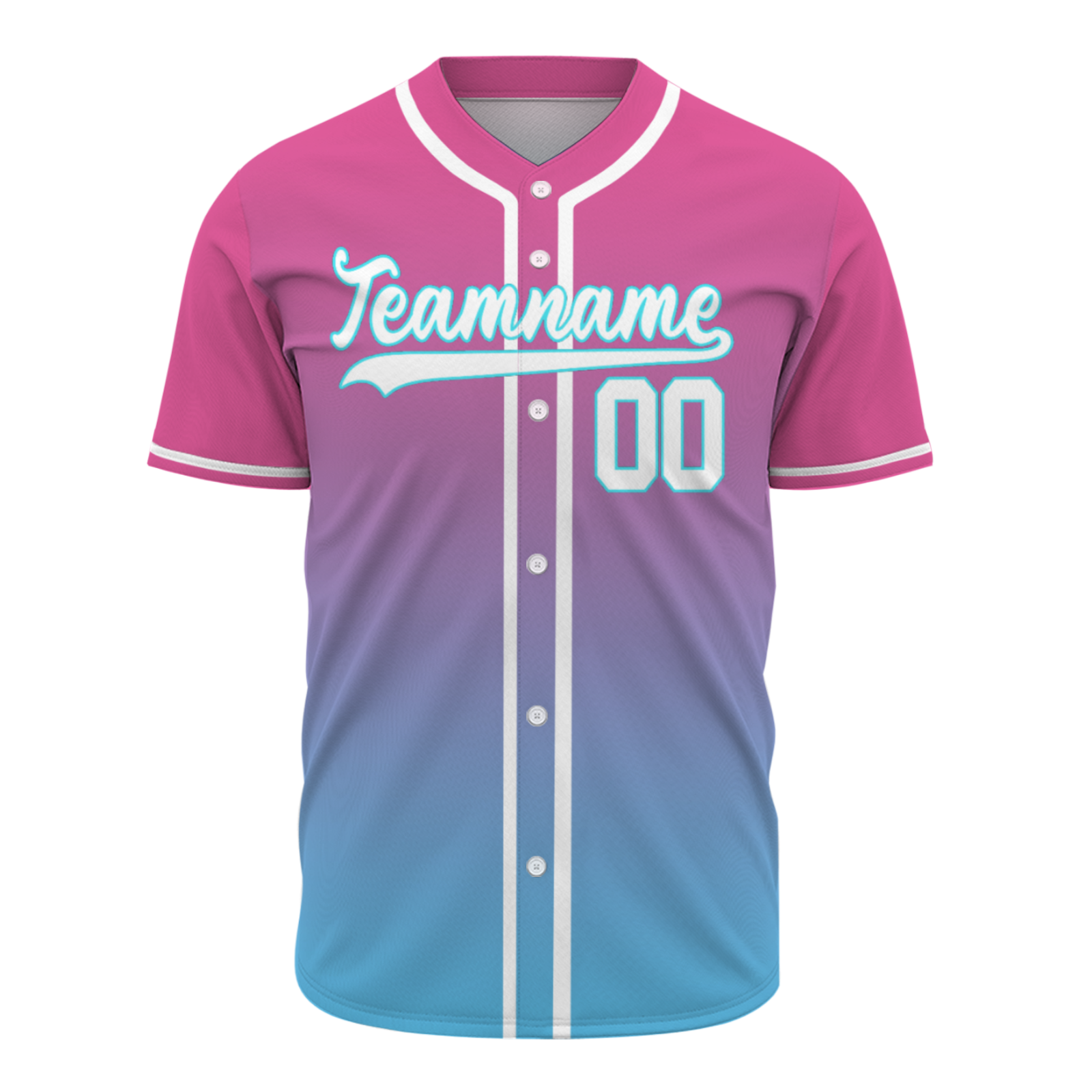 Custom Azure White-Black Authentic Fade Fashion Baseball Jersey