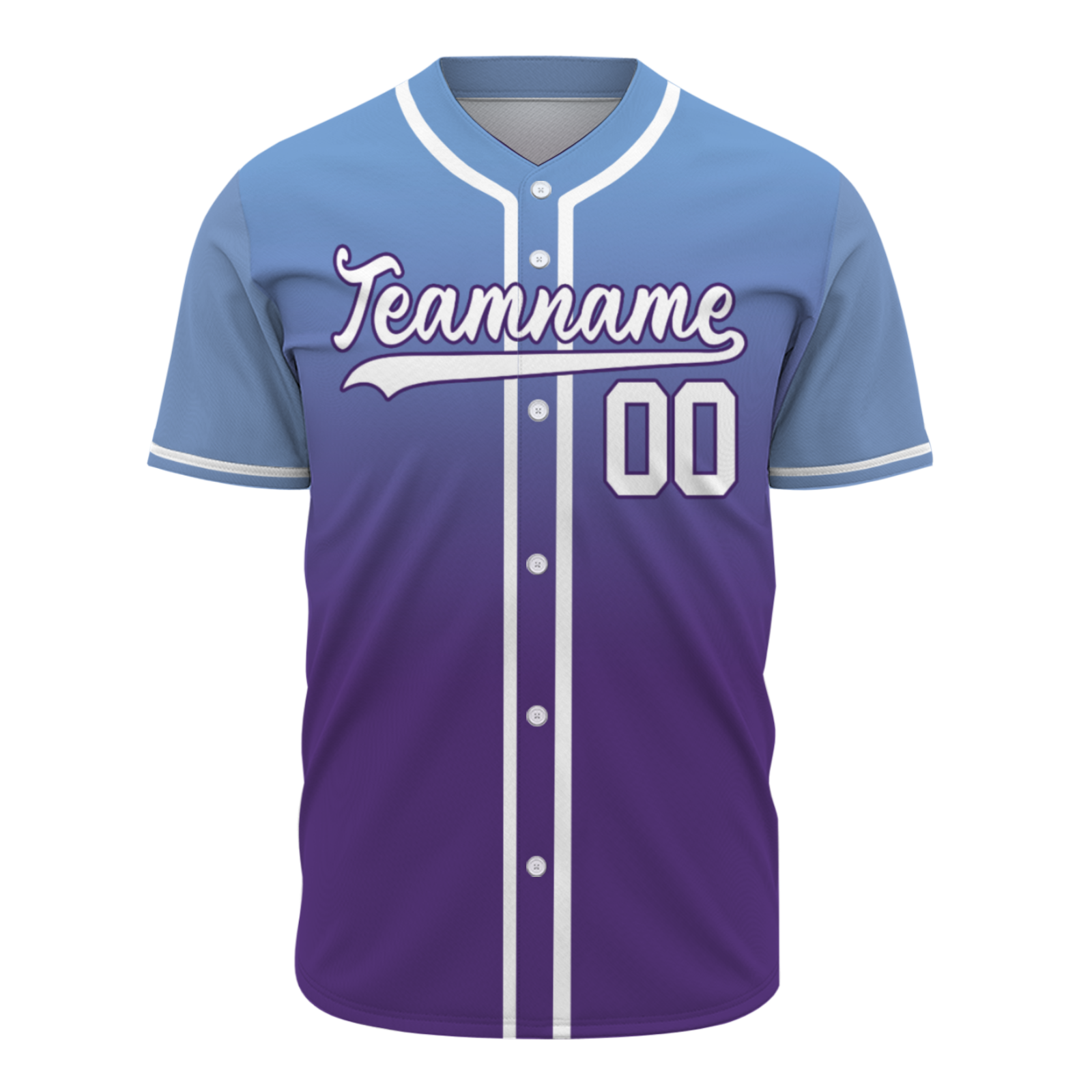 Custom Azure White-Black Authentic Fade Fashion Baseball Jersey