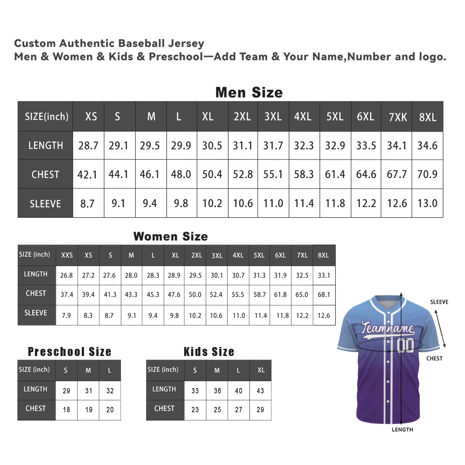 Custom Azure White-Black Authentic Fade Fashion Baseball Jersey