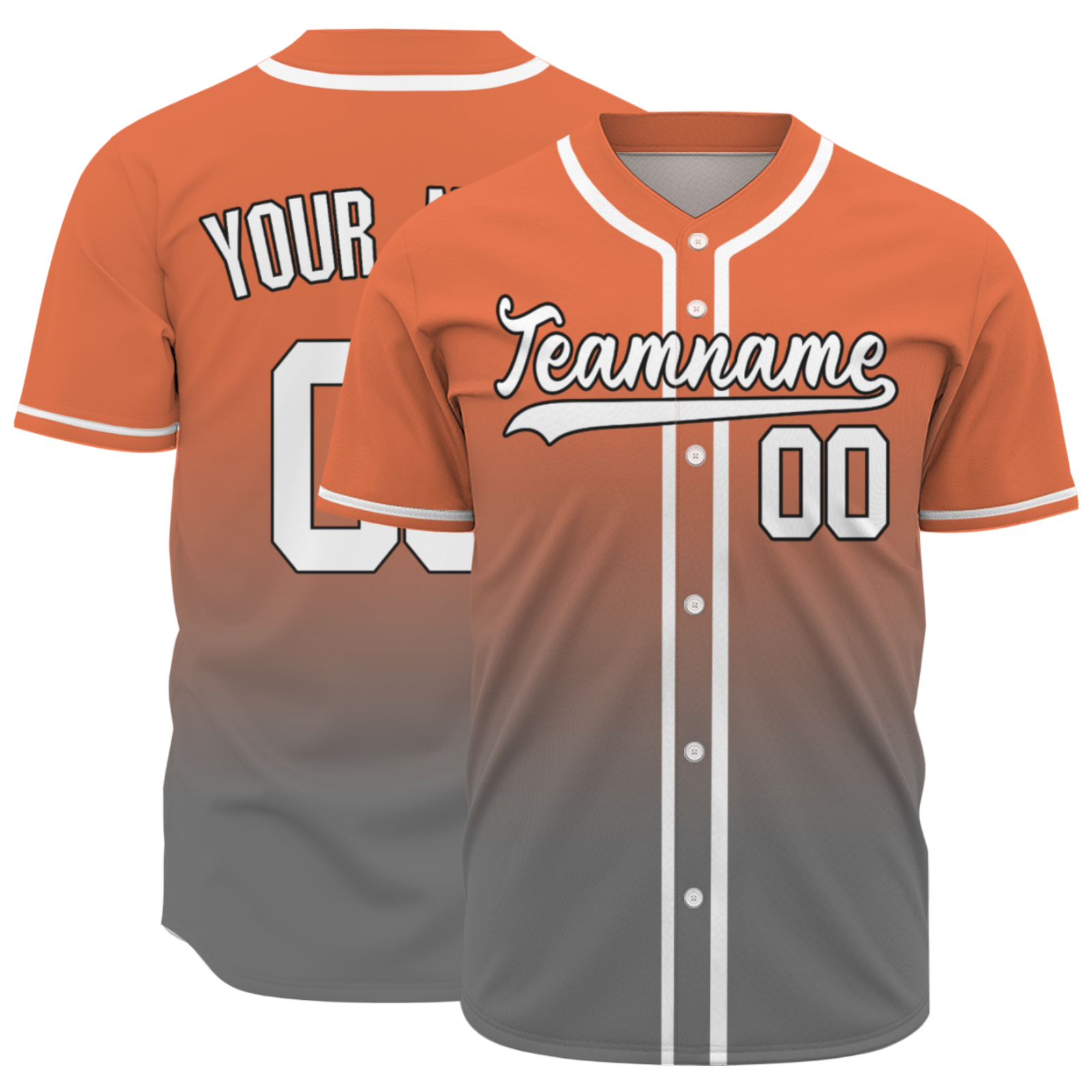 Custom Azure White-Black Authentic Fade Fashion Baseball Jersey