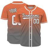 Custom Orange White-Black Authentic Fade Fashion Baseball Jersey